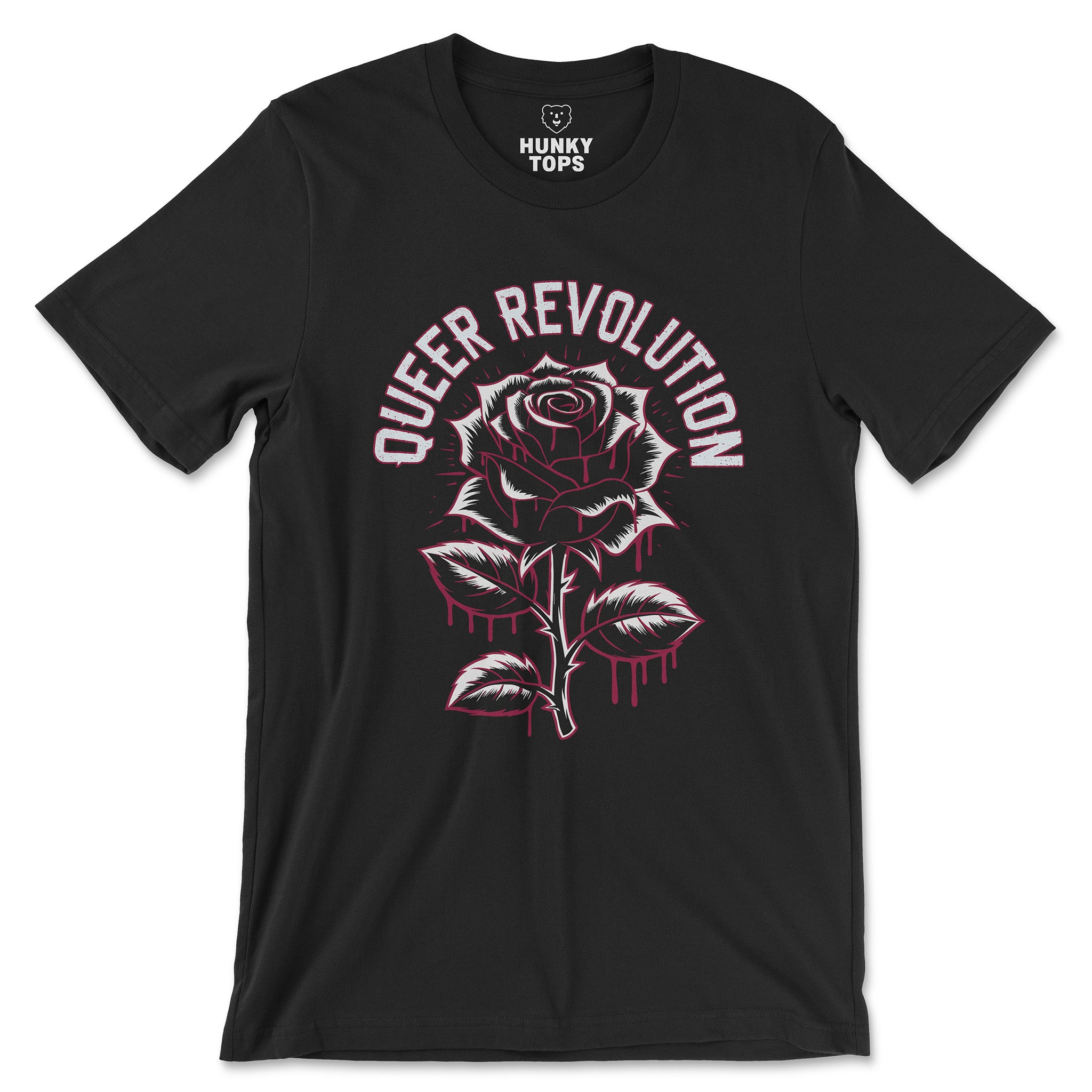 Queer Revolution T-Shirt - Hunky Tops #color_Black