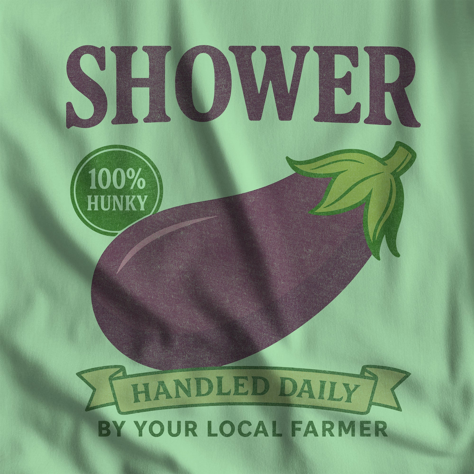 Shower Vintage Eggplant T-Shirt - Hunky Tops #color_Mint