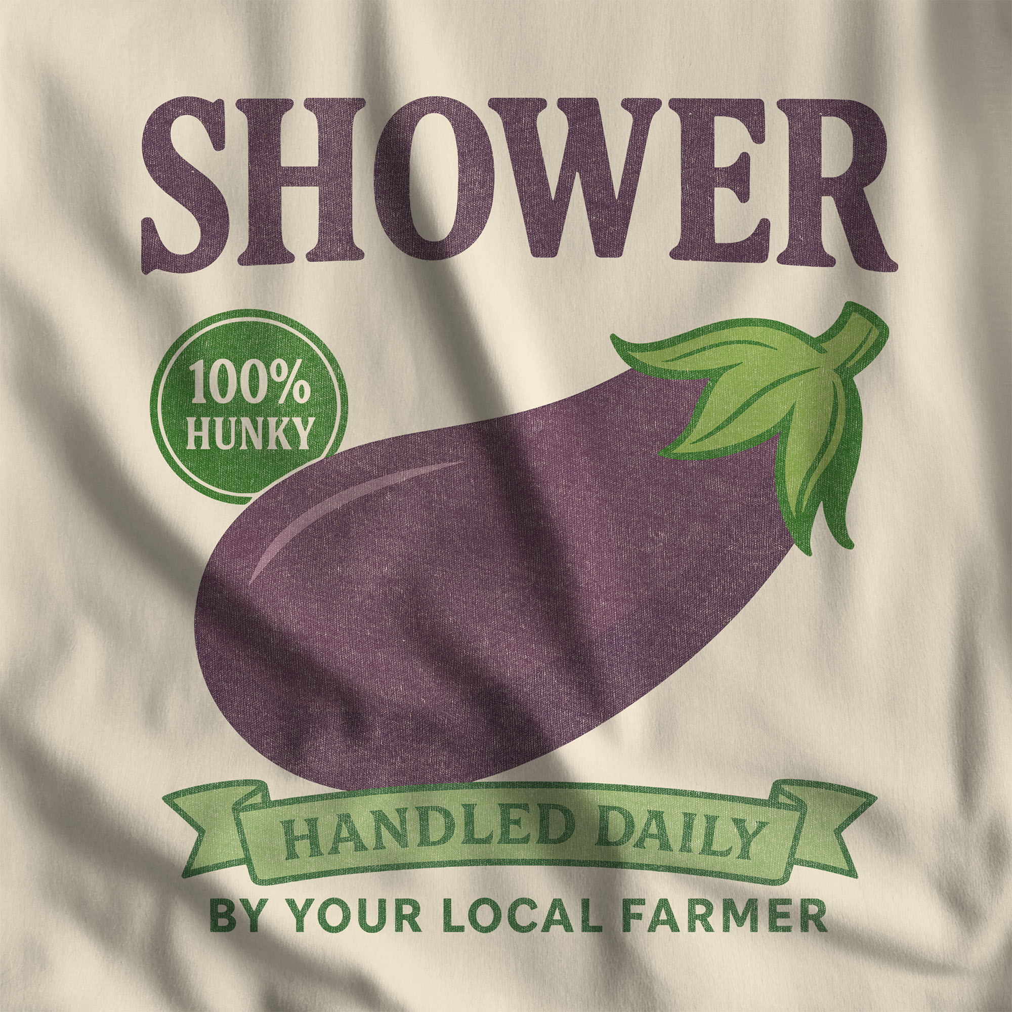 Shower Vintage Eggplant T-Shirt - Hunky Tops #color_Natural