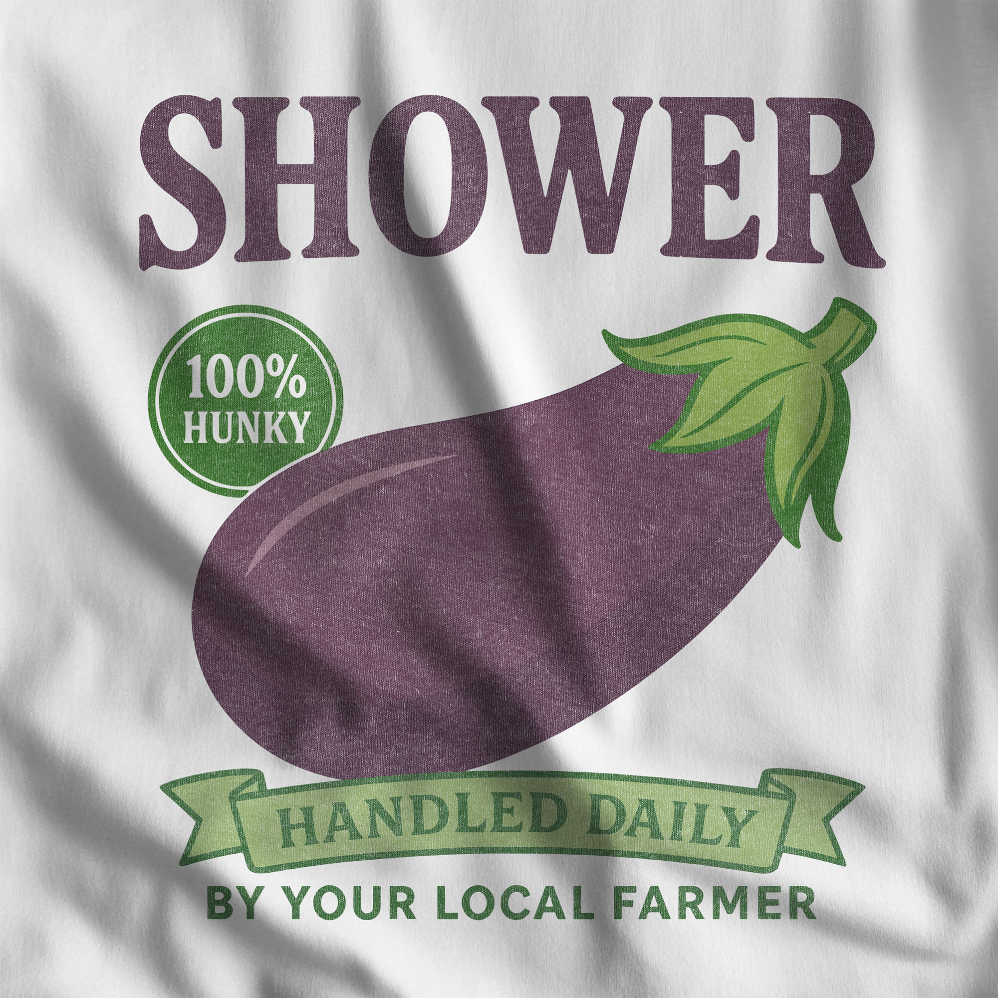 Shower Vintage Eggplant T-Shirt - Hunky Tops #color_White