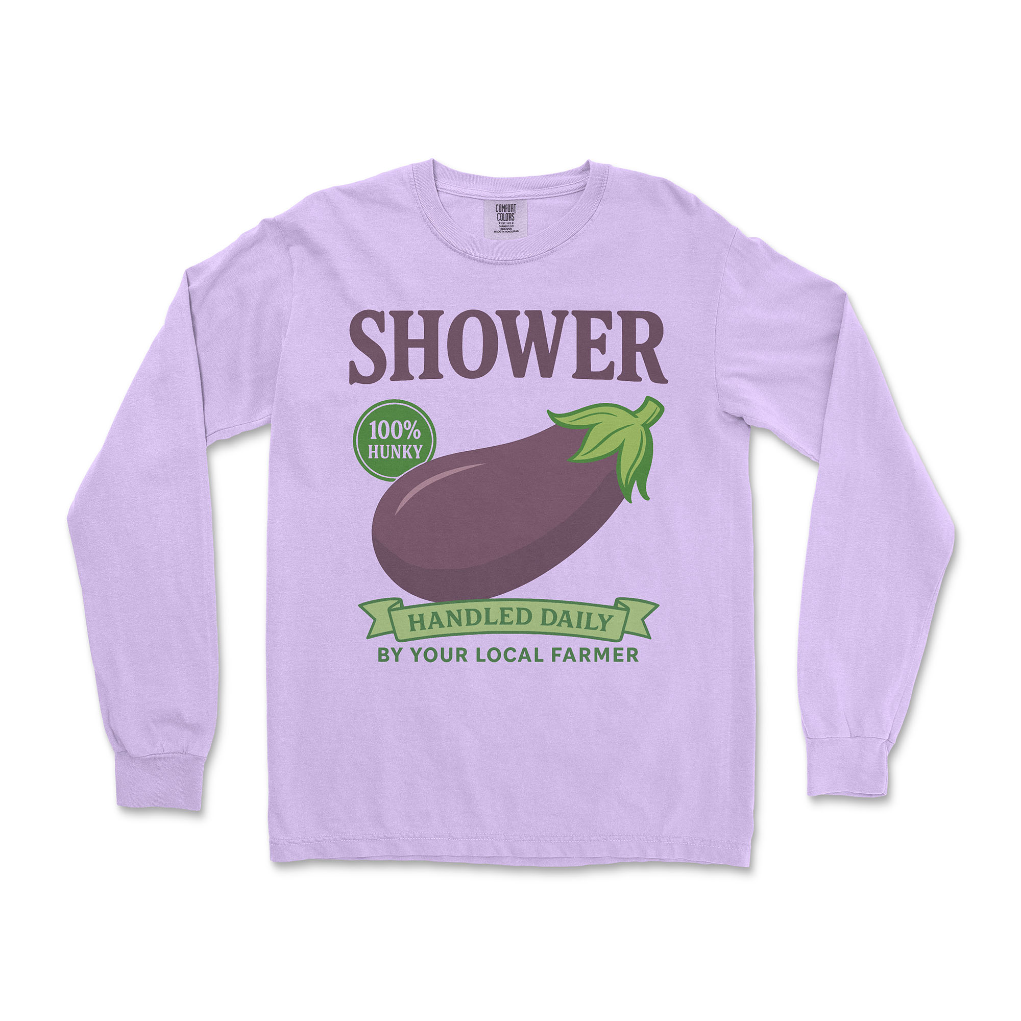 Shower Vintage Eggplant Long-Sleeve T-Shirt - Hunky Tops #color_Orchid