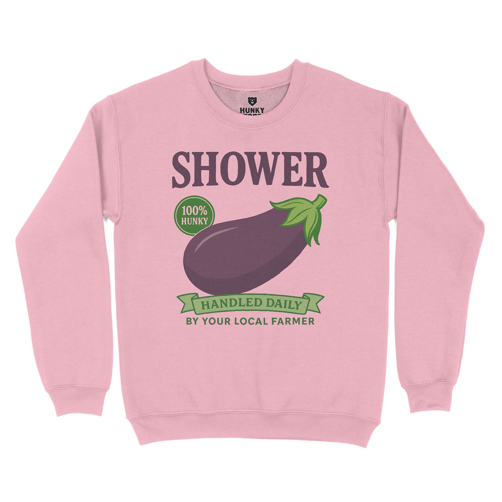 Shower Vintage Eggplant Sweatshirt - Hunky Tops #color_Light Pink
