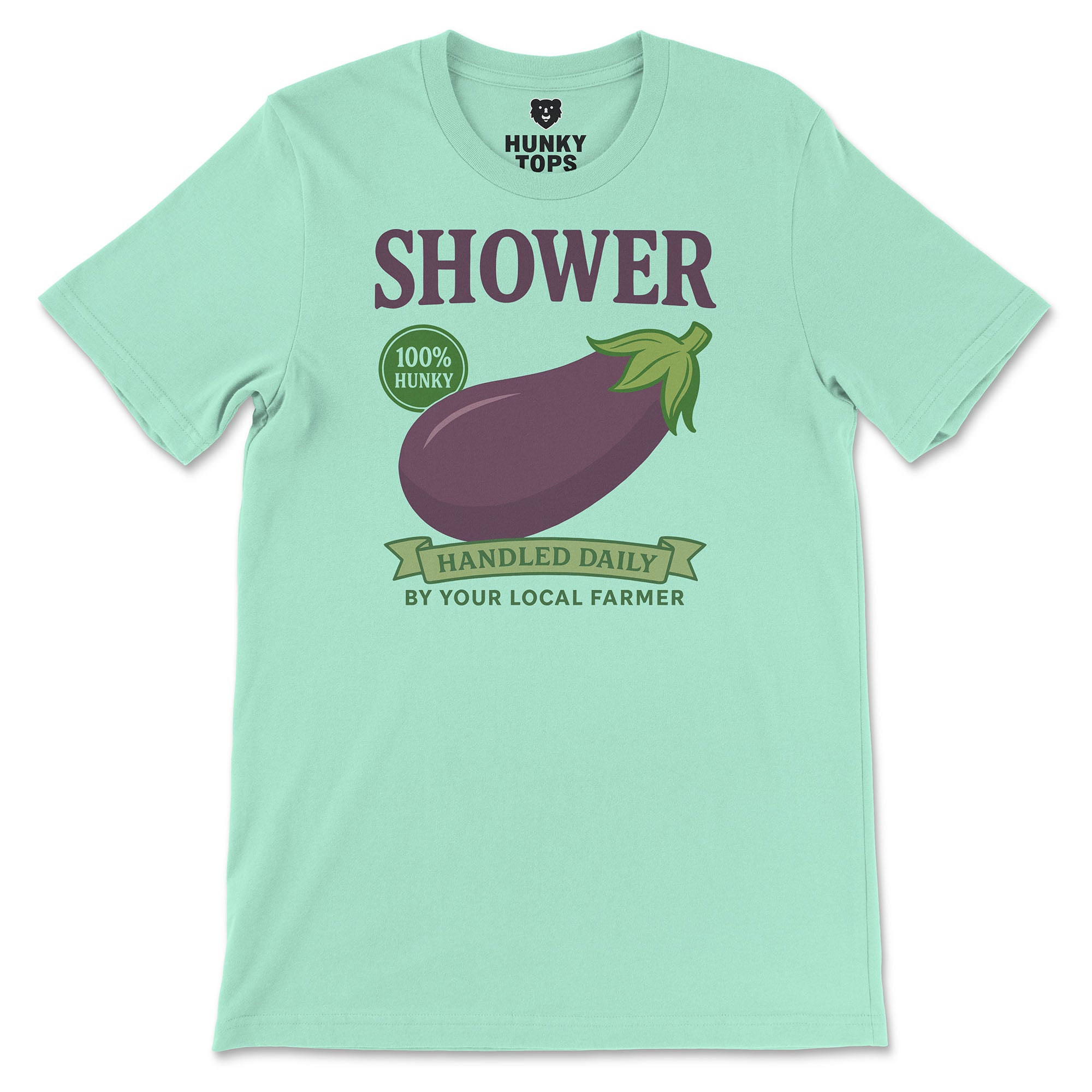 Shower Vintage Eggplant T-Shirt - Hunky Tops #color_Mint