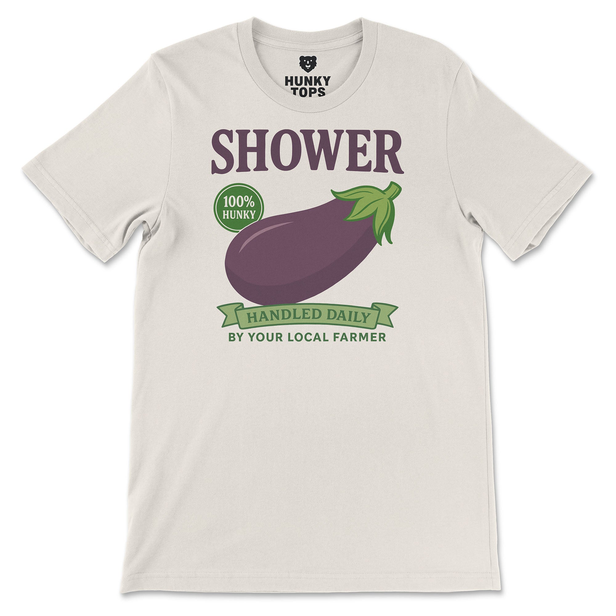 Shower Vintage Eggplant T-Shirt - Hunky Tops #color_Natural