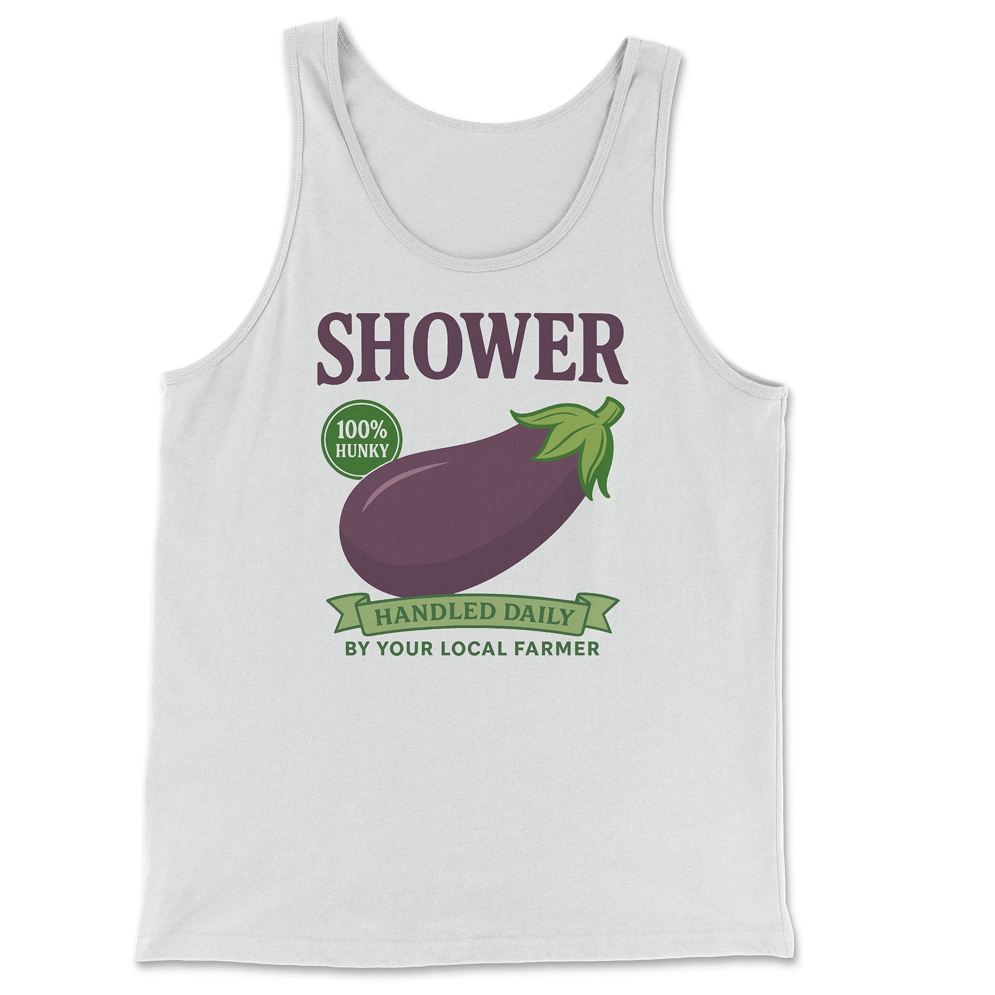 Shower Vintage Eggplant Tank Top - Hunky Tops #color_White