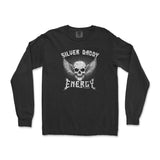 SILVER DADDY ENERGY LONG-SLEEVE T-SHIRT - Hunky Tops #color_Black