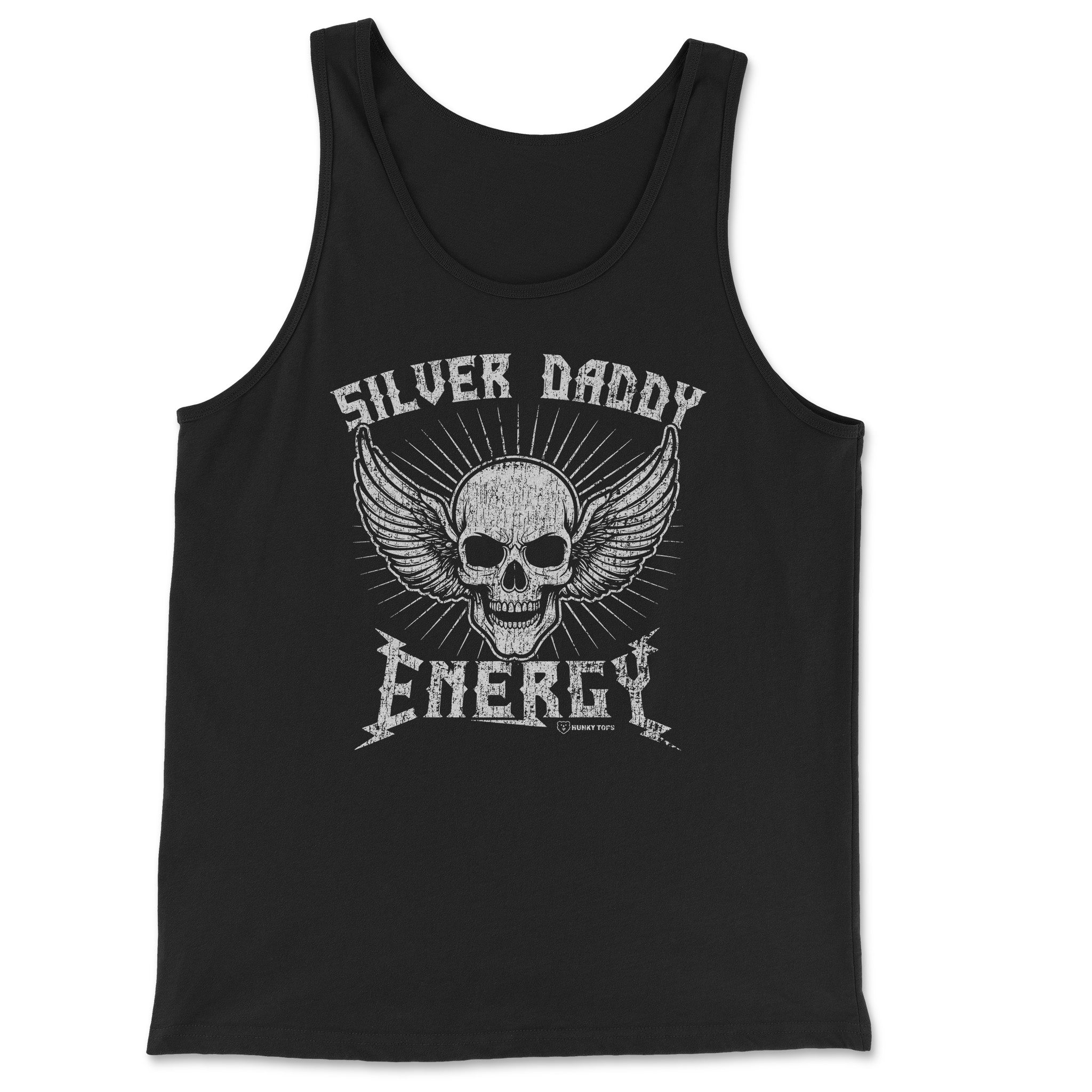 SILVER DADDY ENERGY TANK TOP - Hunky Tops #color_Black