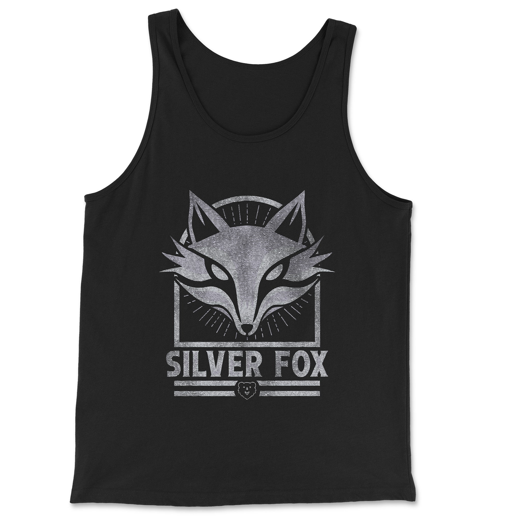 Silver Fox Tank Top - Hunky Tops #color_Black