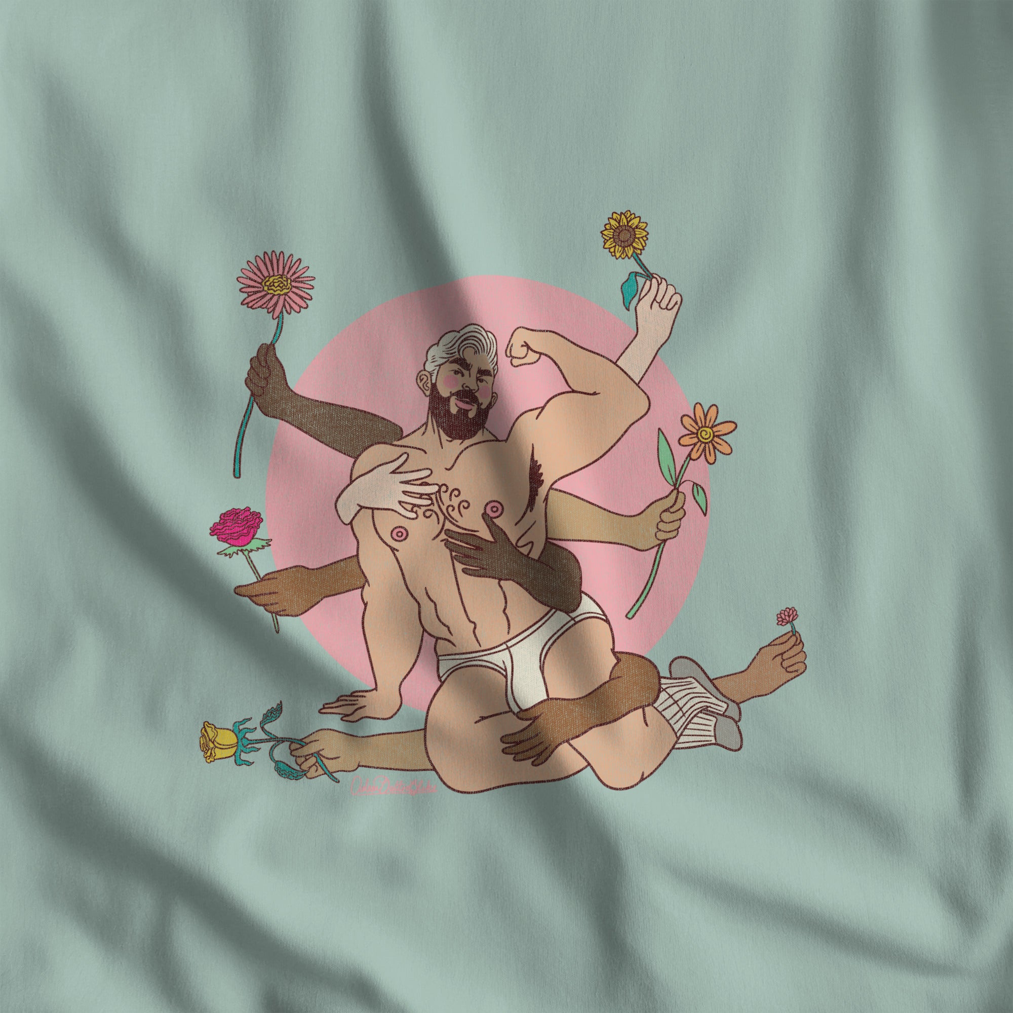 Spring's Embrace T-Shirt - Hunky Tops #color_Dusty Blue