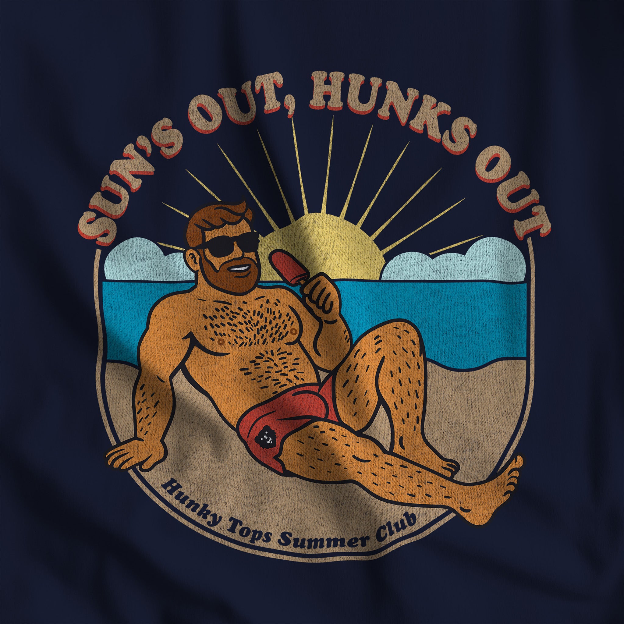 Sun's Out, Hunks Out Tank Top - Hunky Tops #color_Navy