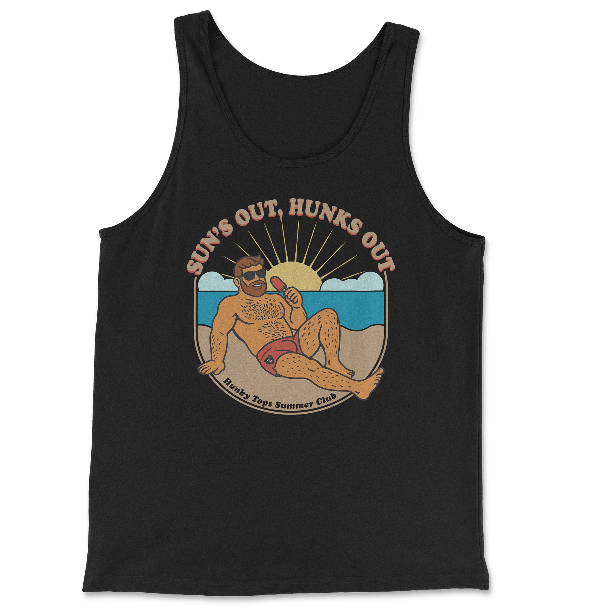 Sun's Out, Hunks Out Tank Top - Hunky Tops #color_Black