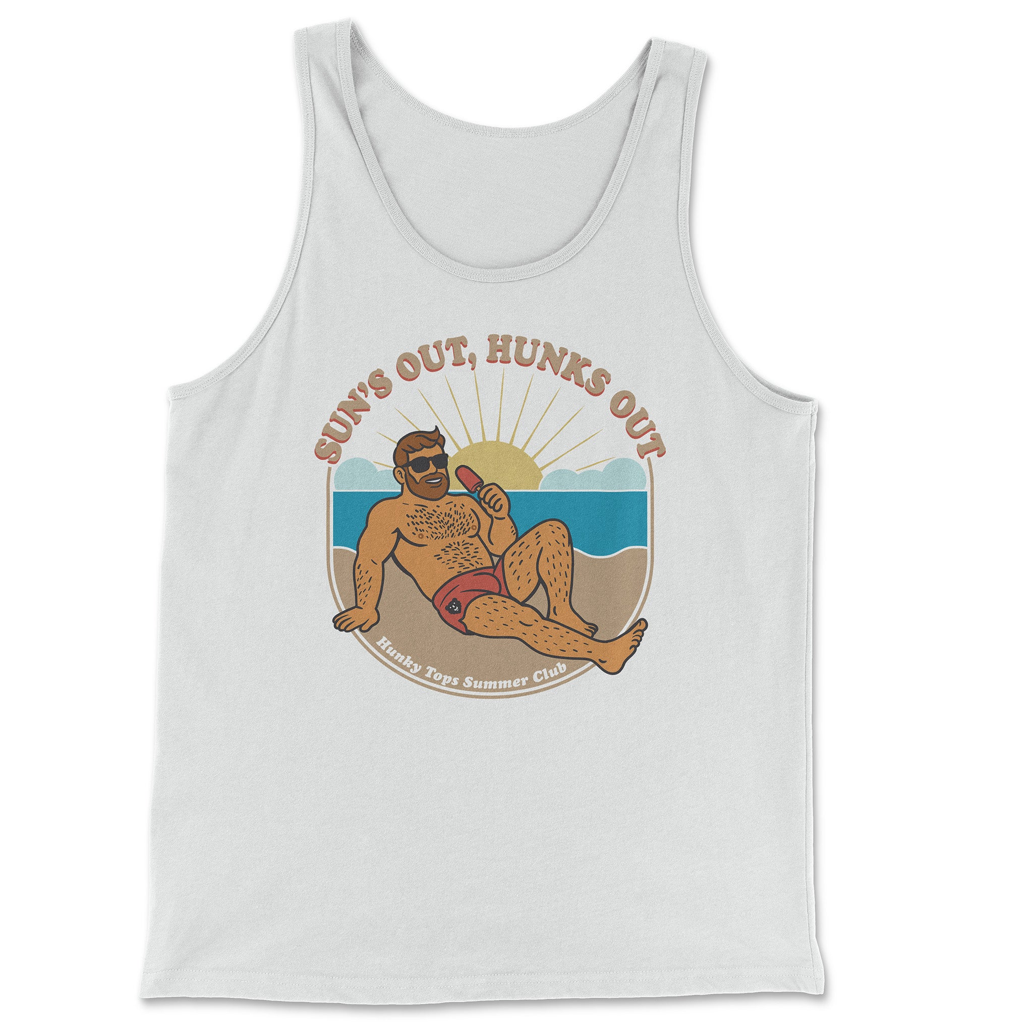 Sun's Out, Hunks Out Tank Top - Hunky Tops #color_White