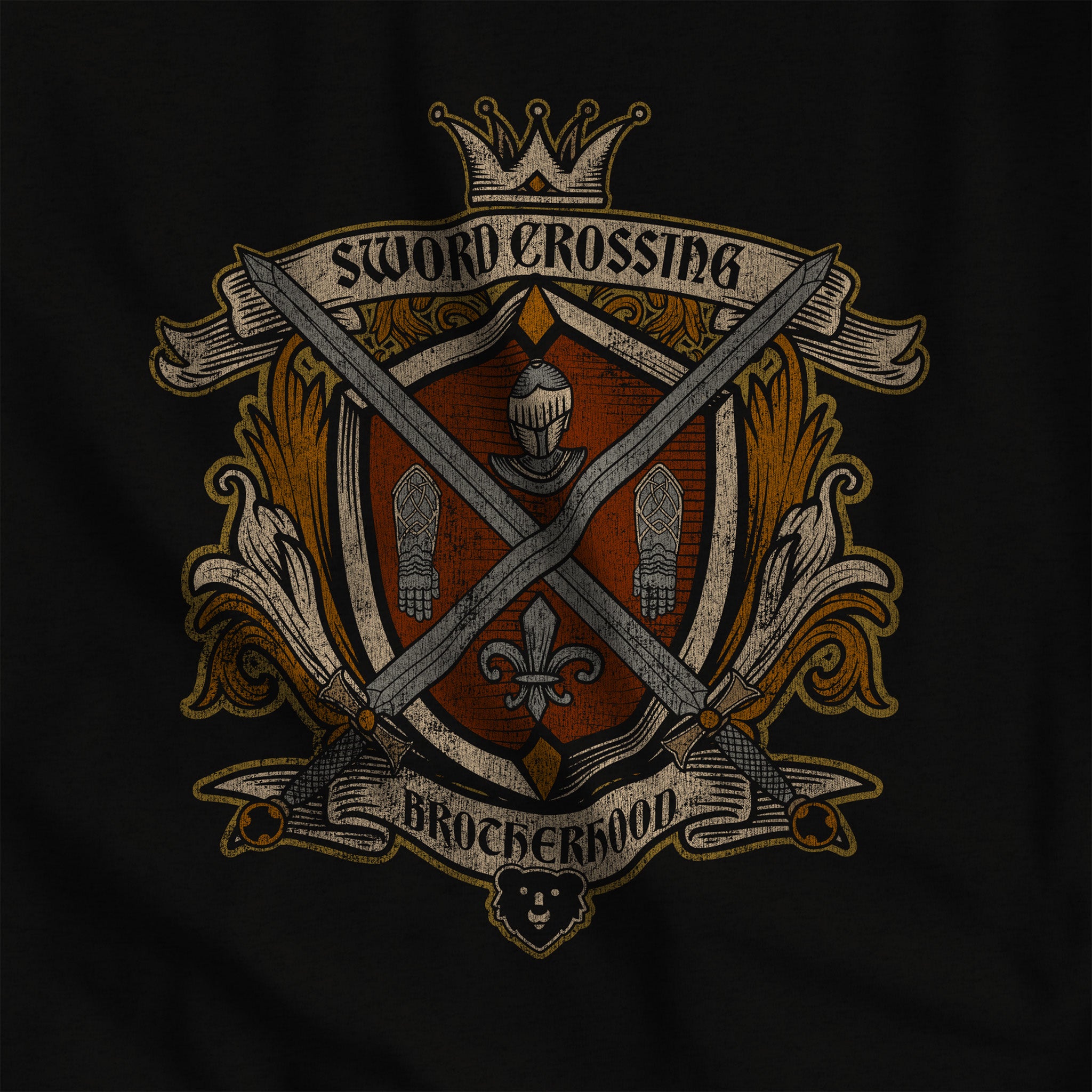 Sword Crossing Brotherhood Tank Top - Hunky Tops #color_Charcoal Black TriBlend
