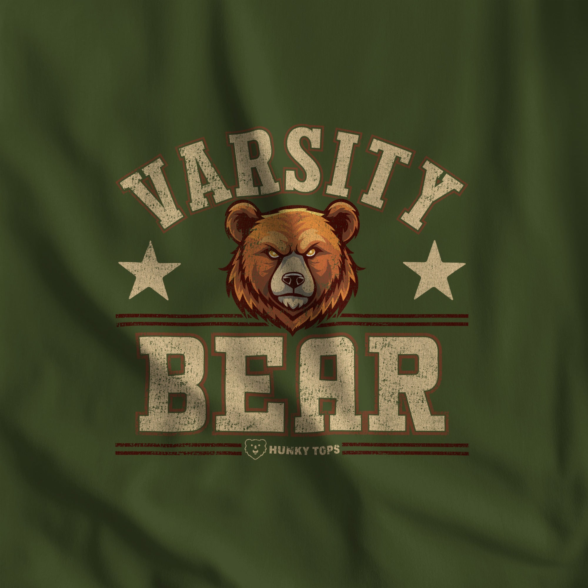Varsity Bear Long-Sleeve T-Shirt - Hunky Tops #color_Hemp