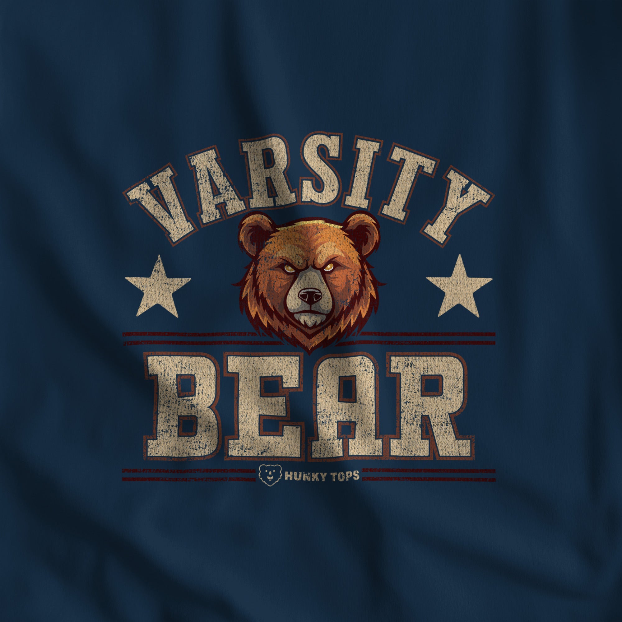 Varsity Bear Long-Sleeve T-Shirt - Hunky Tops #color_True Navy