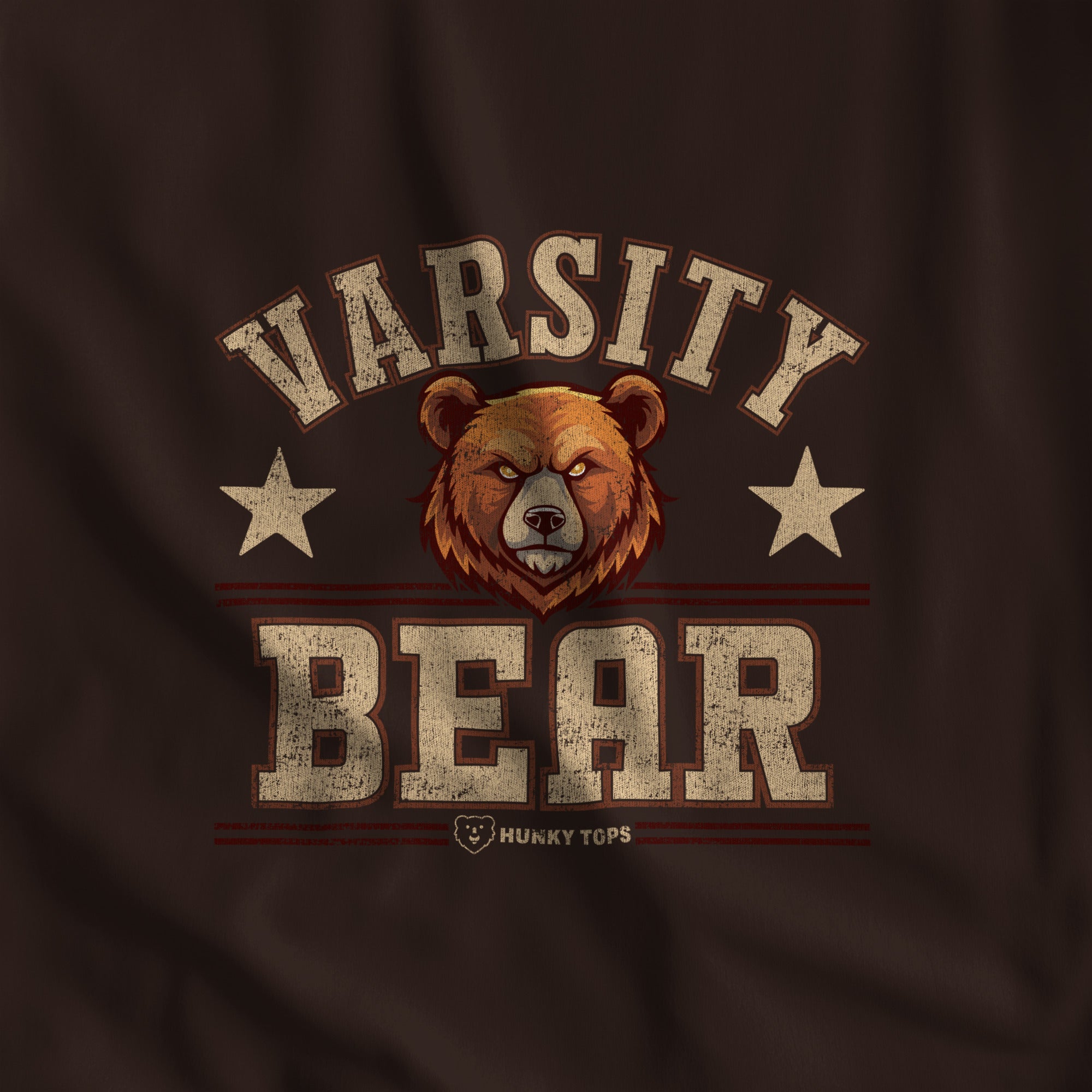 Varsity Bear Hoodie - Hunky Tops #color_Dark Chocolate