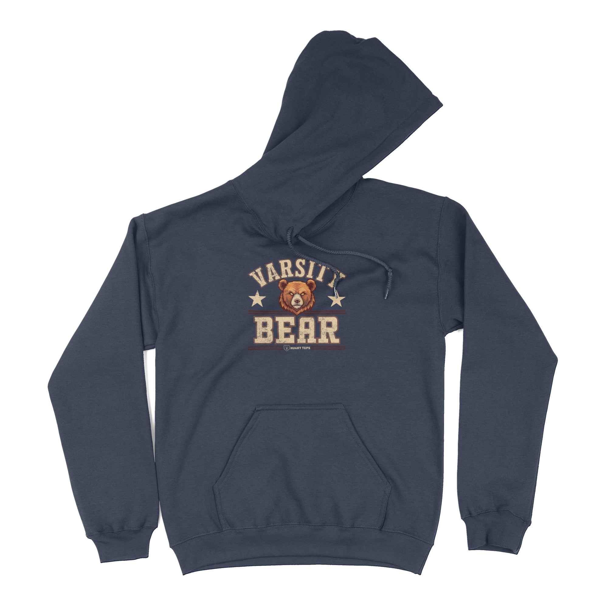 Varsity Bear Hoodie - Hunky Tops #color_Navy