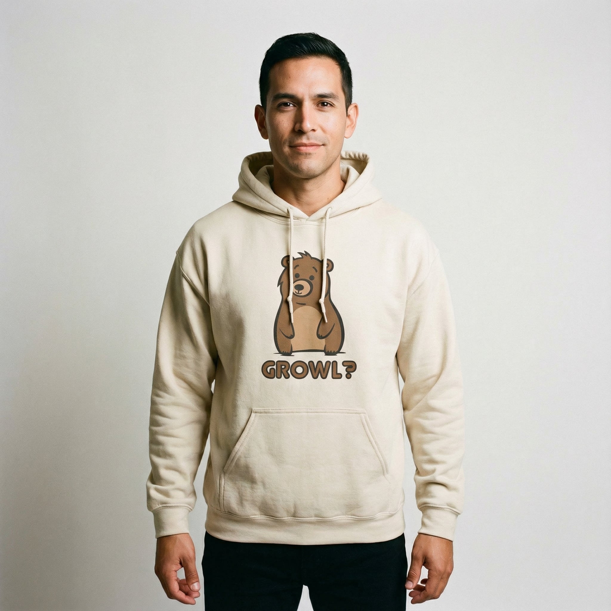 Growl Bear Hoodie #color_Sand
