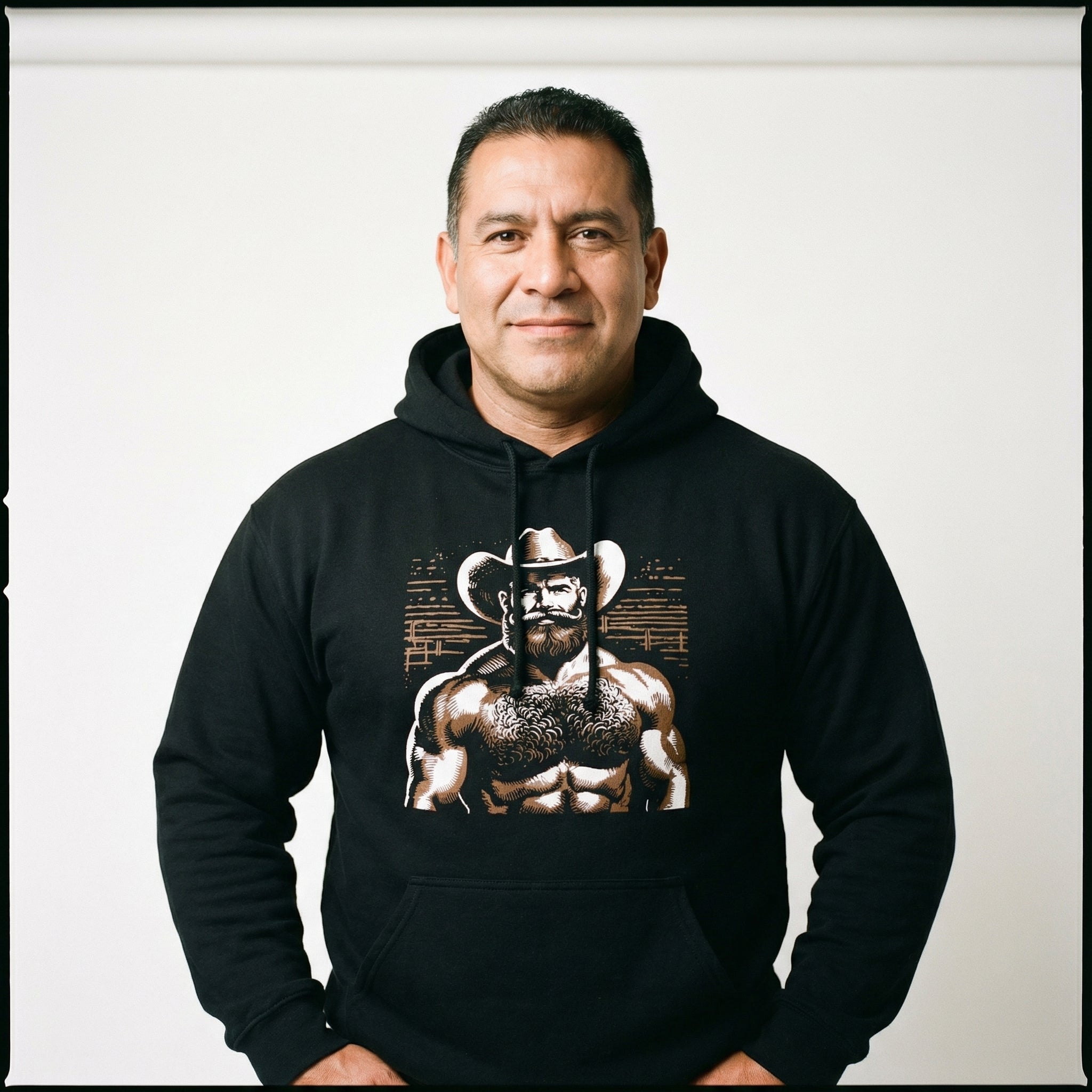 Hairy Cowboy Hoodie #color_Black