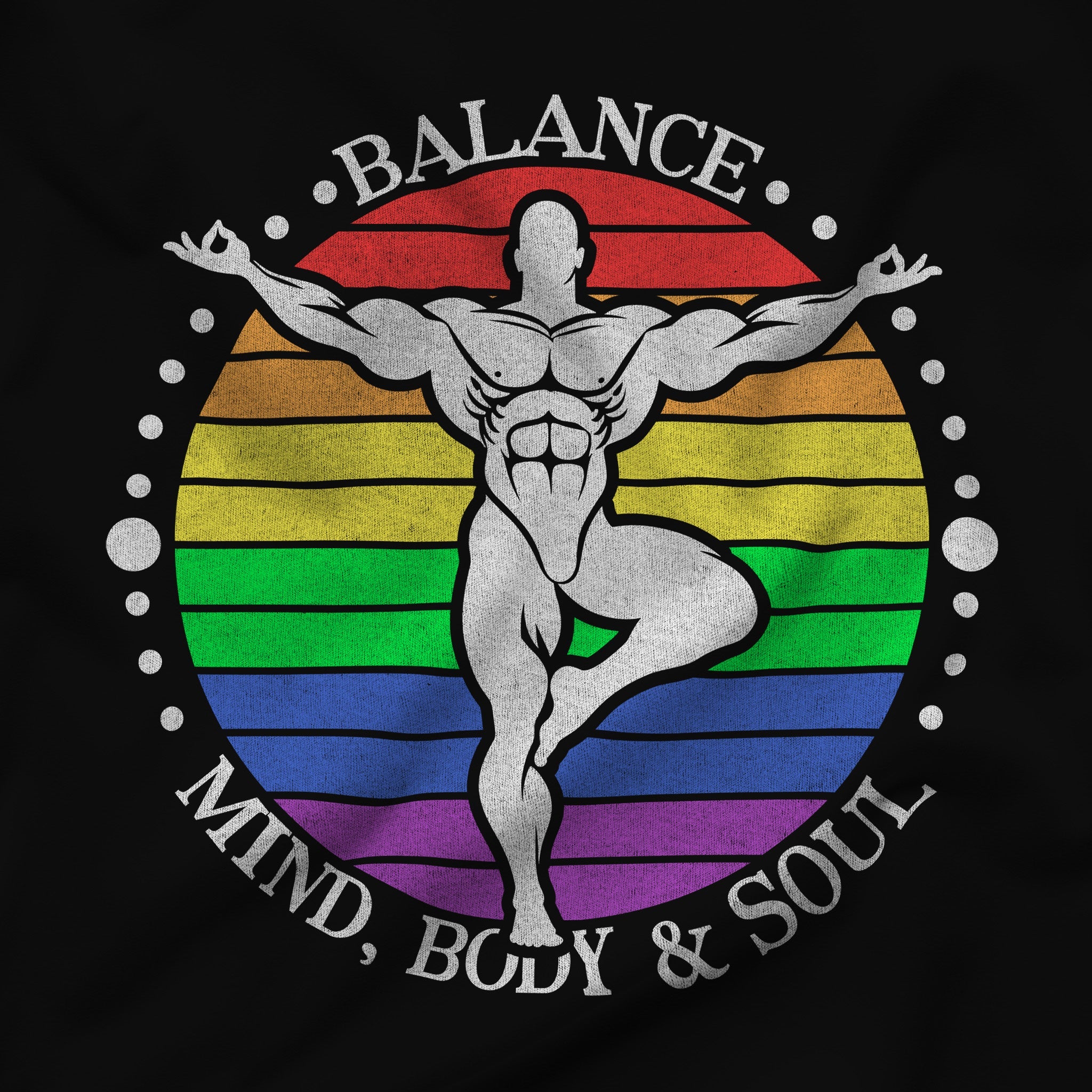 "Balance: Mind, Body & Soul" T-Shirt - Hunky Tops #color_Black