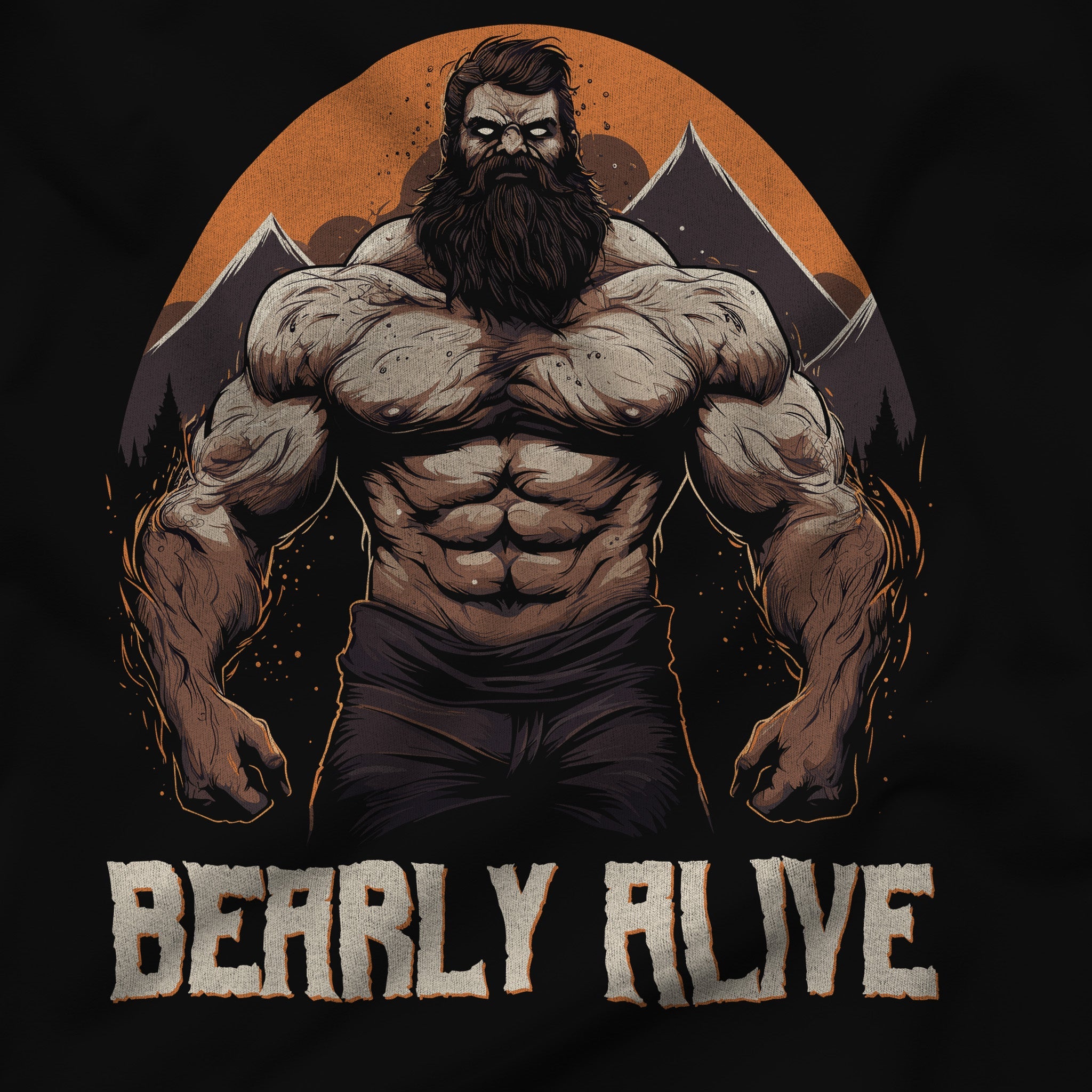 "BEARLY ALIVE" Halloween Gay Bear Sweatshirt - Hunky Tops #color_Black