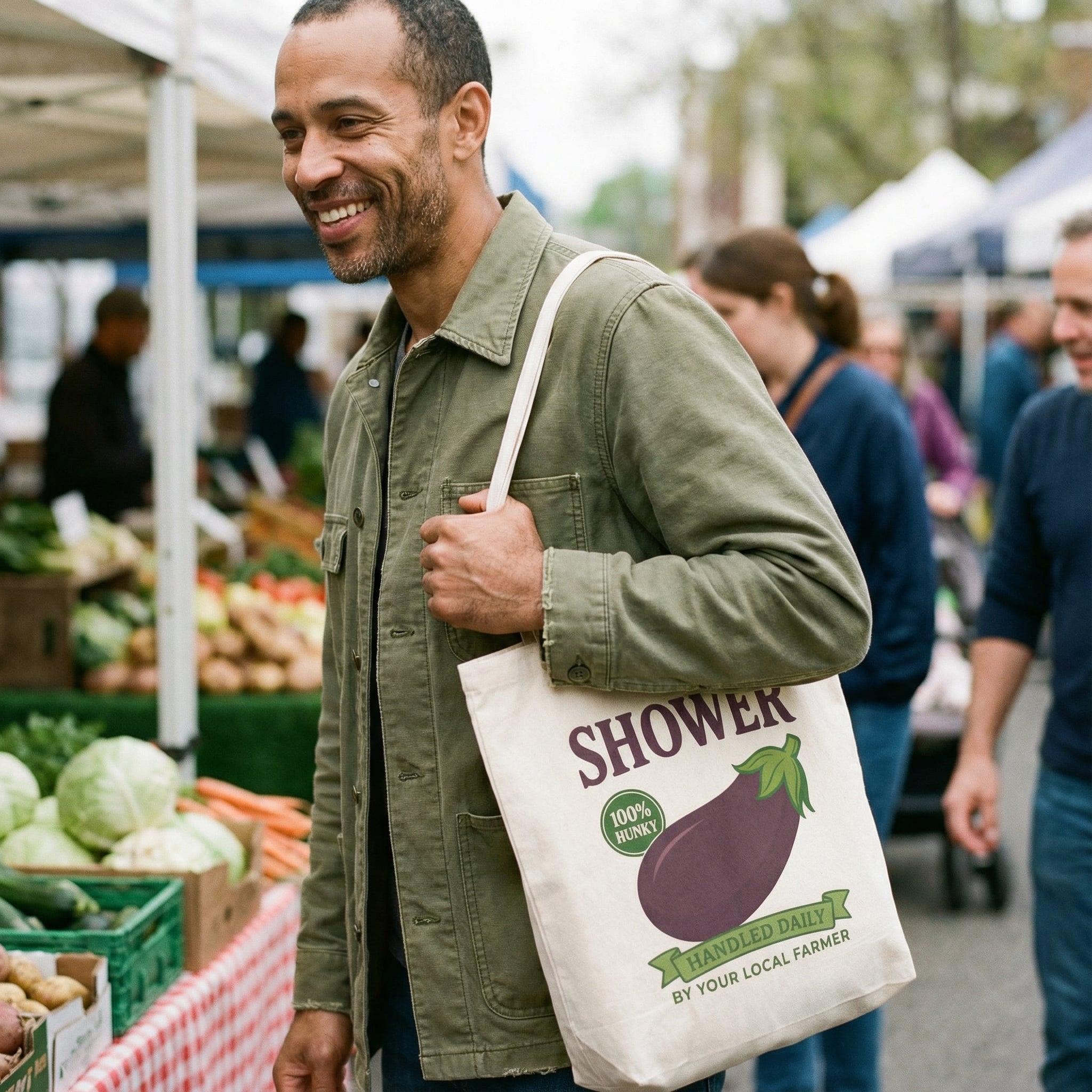 Shower Vintage Eggplant Canvas Tote Bag #color_Natural