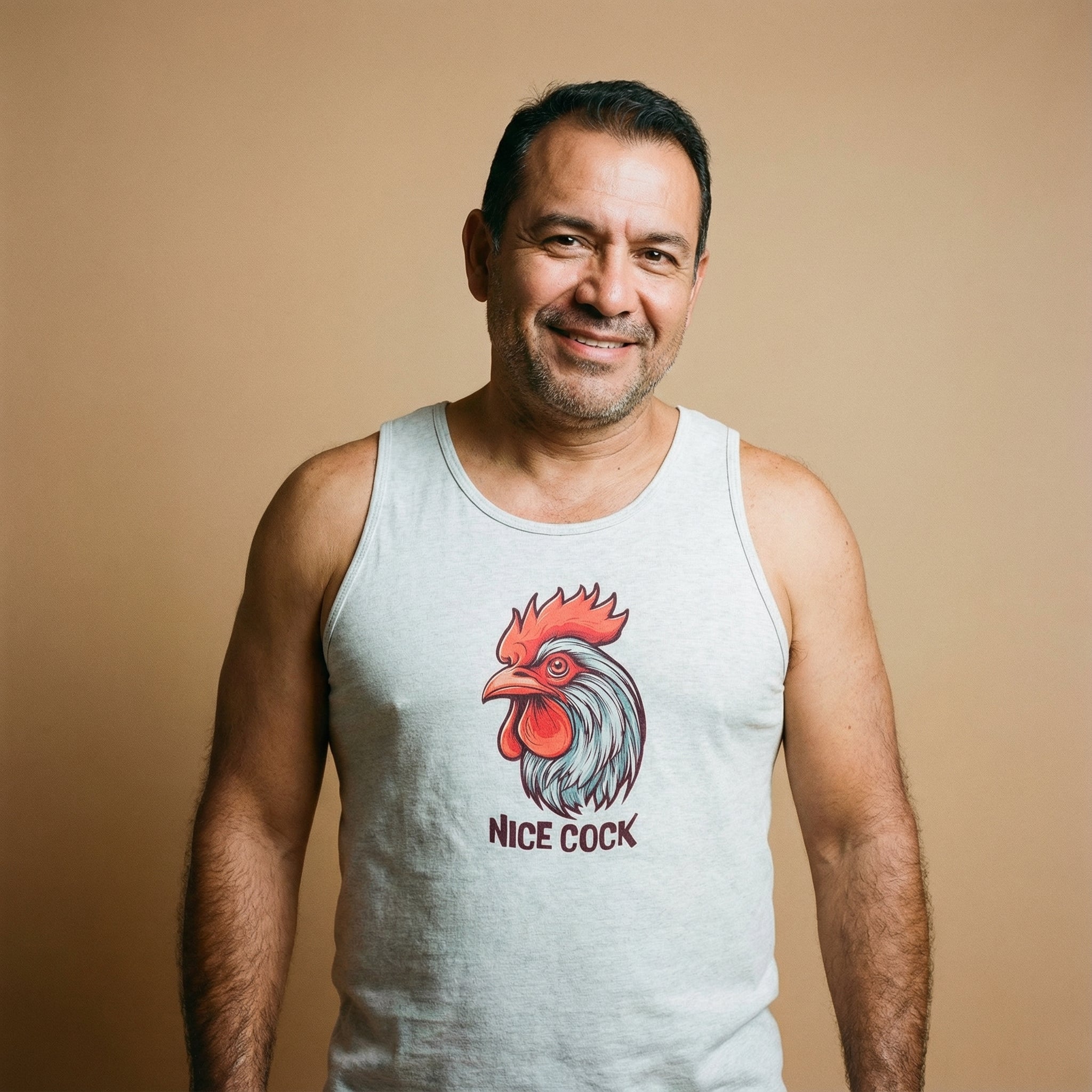 "Nice Cock" Rooster Tank Top #color_White