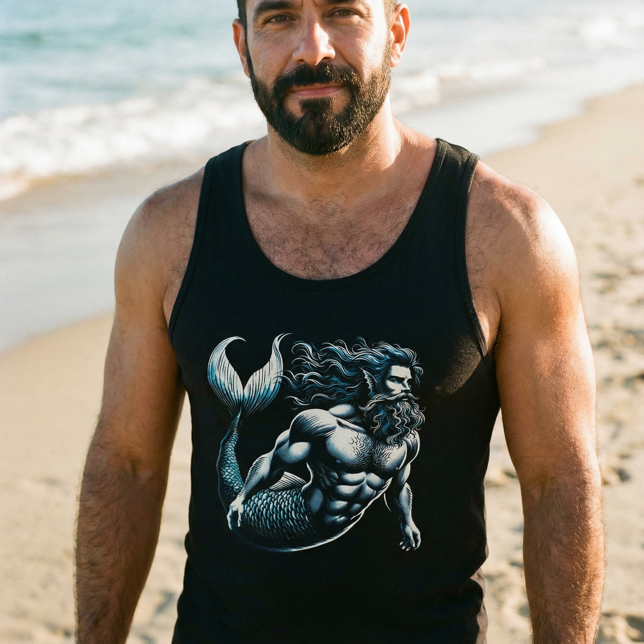 Merman Majesty Tank Top #color_Black