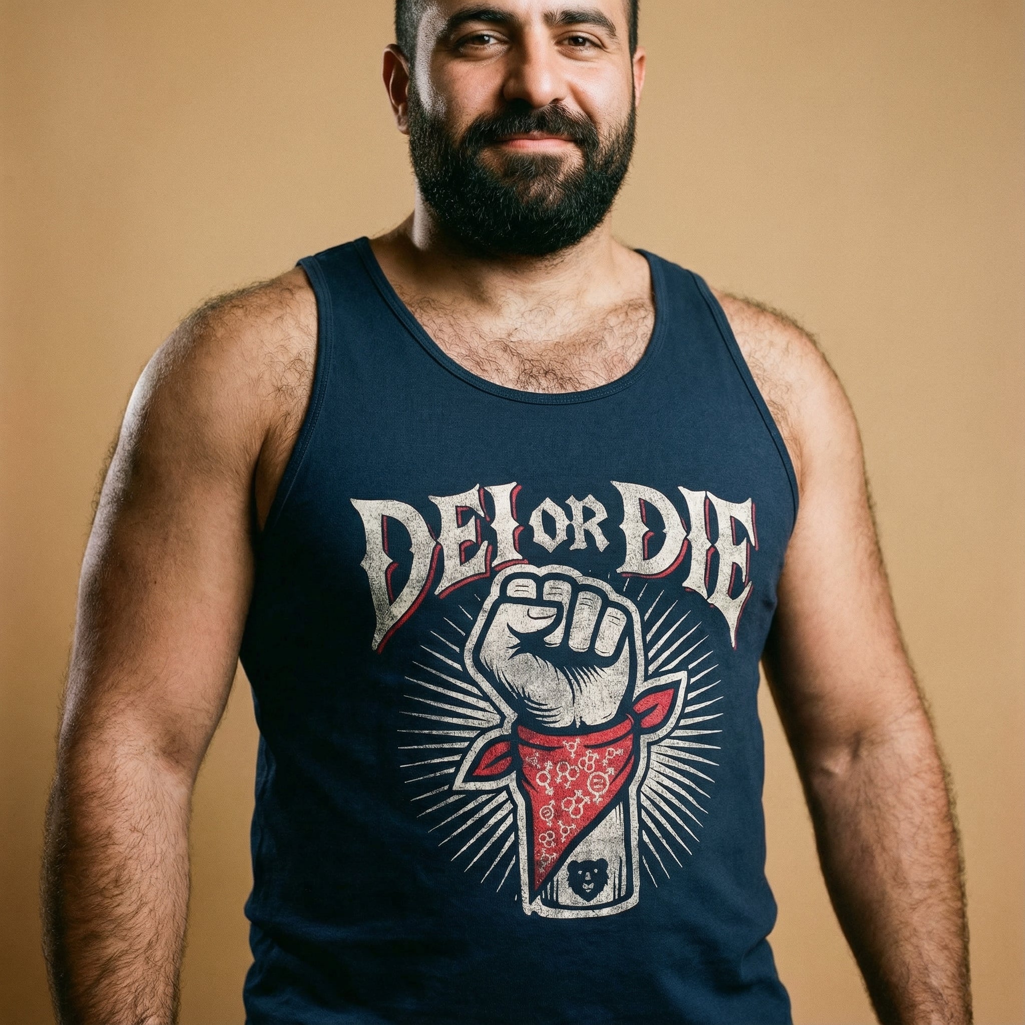 DEI OR DIE Tank Top #color_Navy