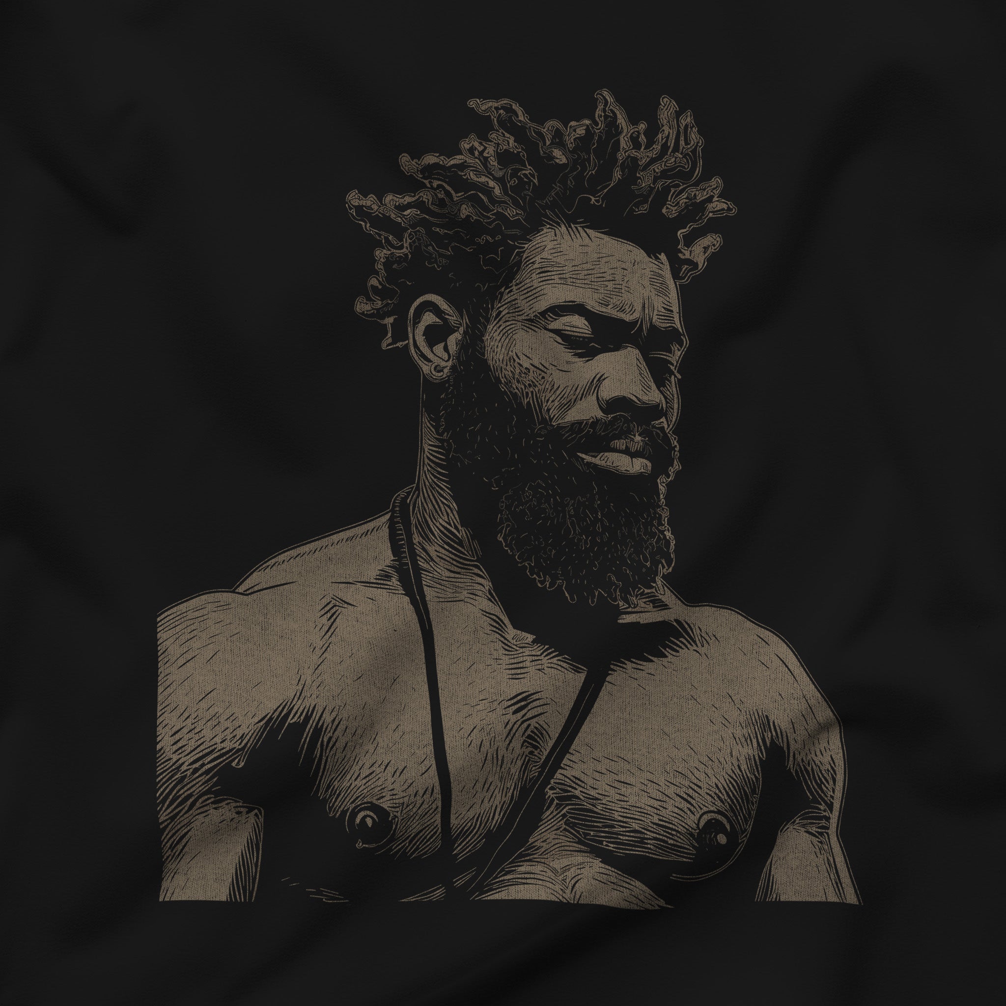 "Deep Thought" Pensive Portrait Tank Top - Hunky Tops #color_Black