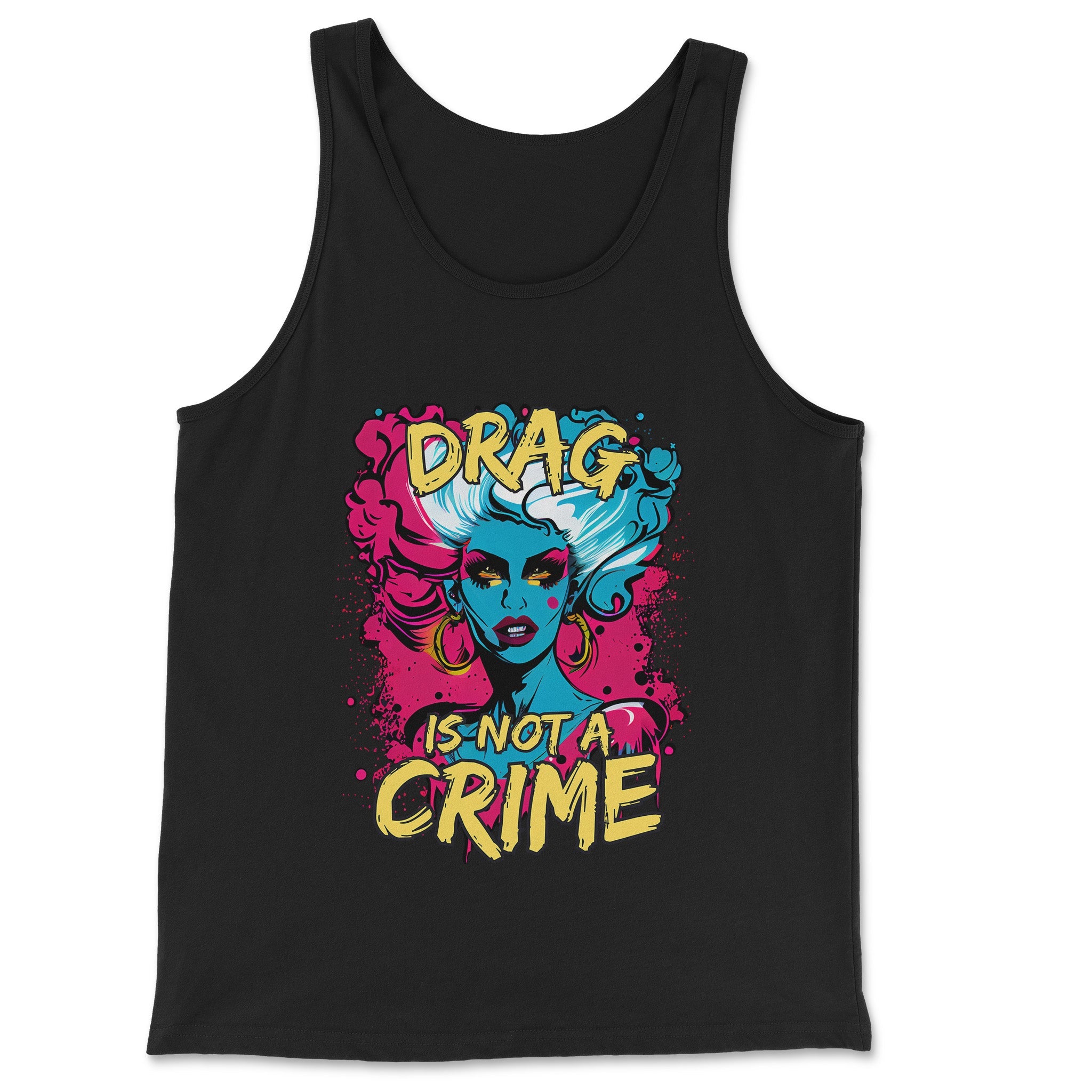 "Drag is Not a Crime" Tank Top - Hunky Tops #color_Black