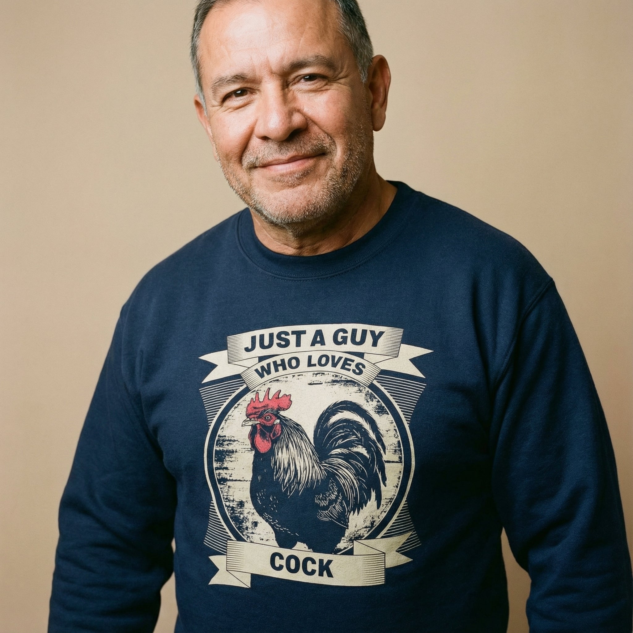 Just a Guy Who Loves Cock Sweatshirt #color_Navy