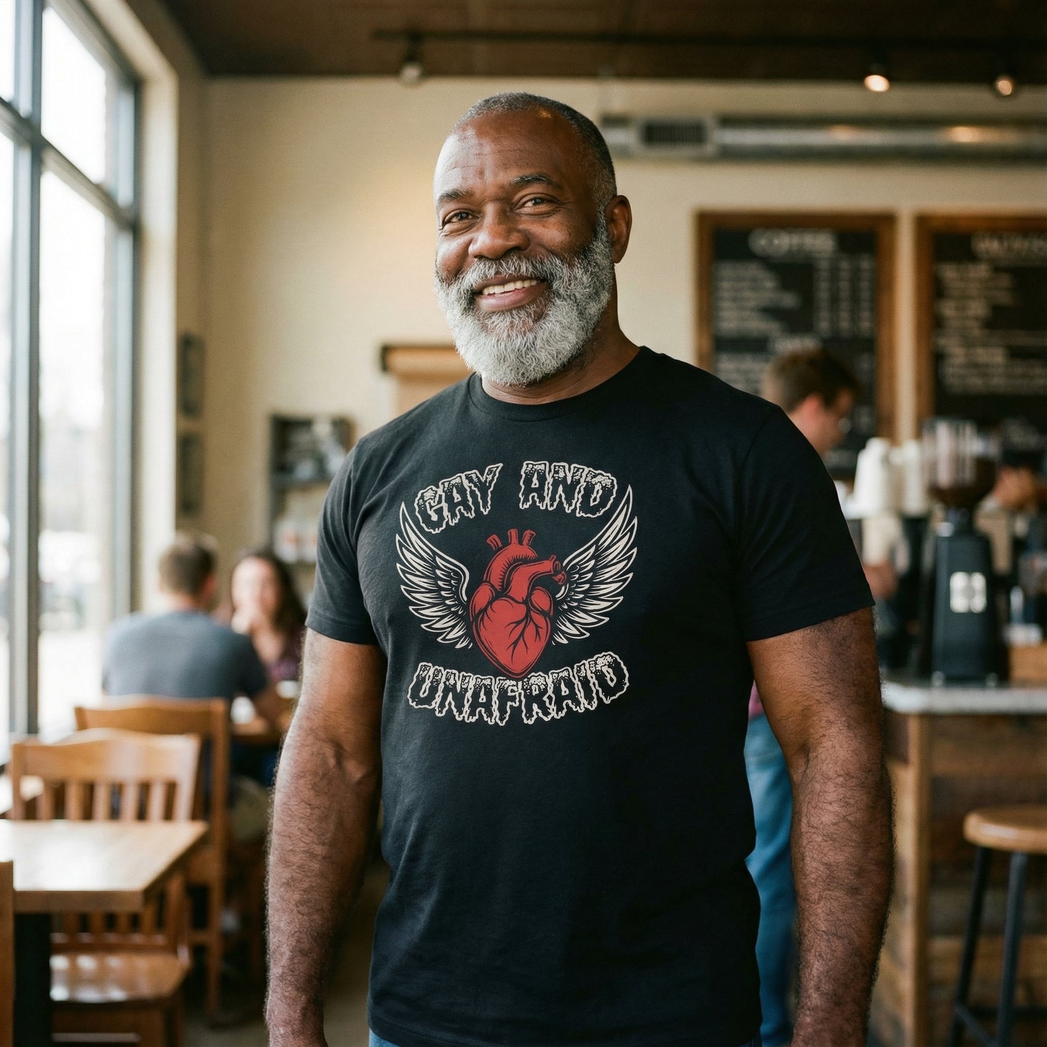 Gay and Unafraid T-Shirt #color_Black