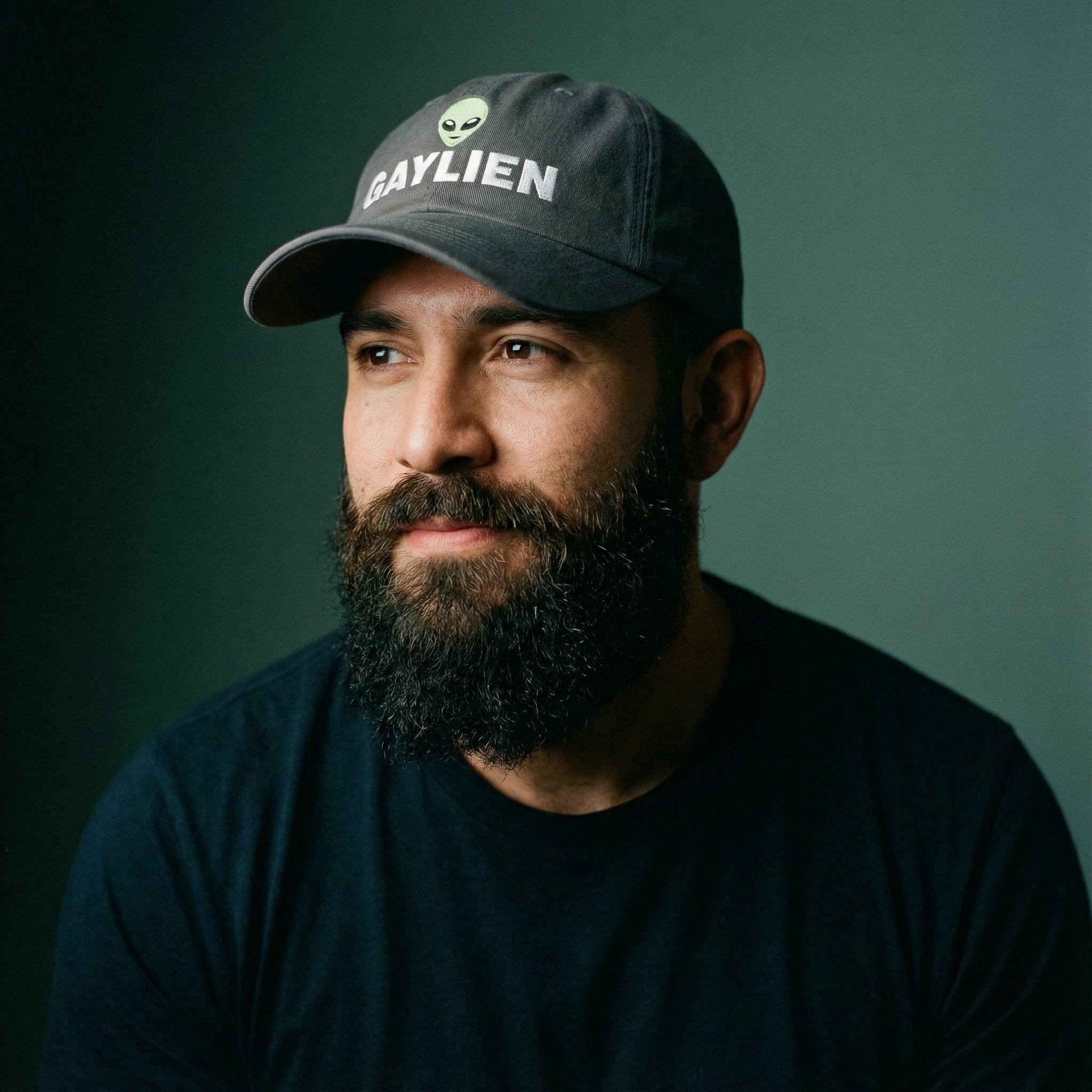 Gaylien Embroidered Dad Cap #color_Dark Grey