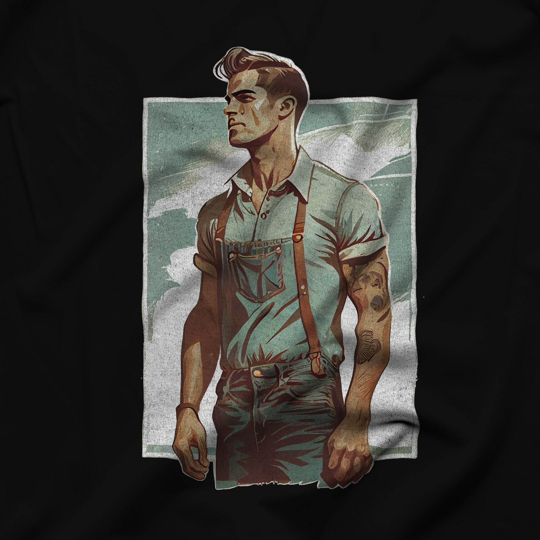 Gay Farmer Pride T-Shirt - Stylish LGBTQ Gift for Farmer - Hunky Tops #color_Black