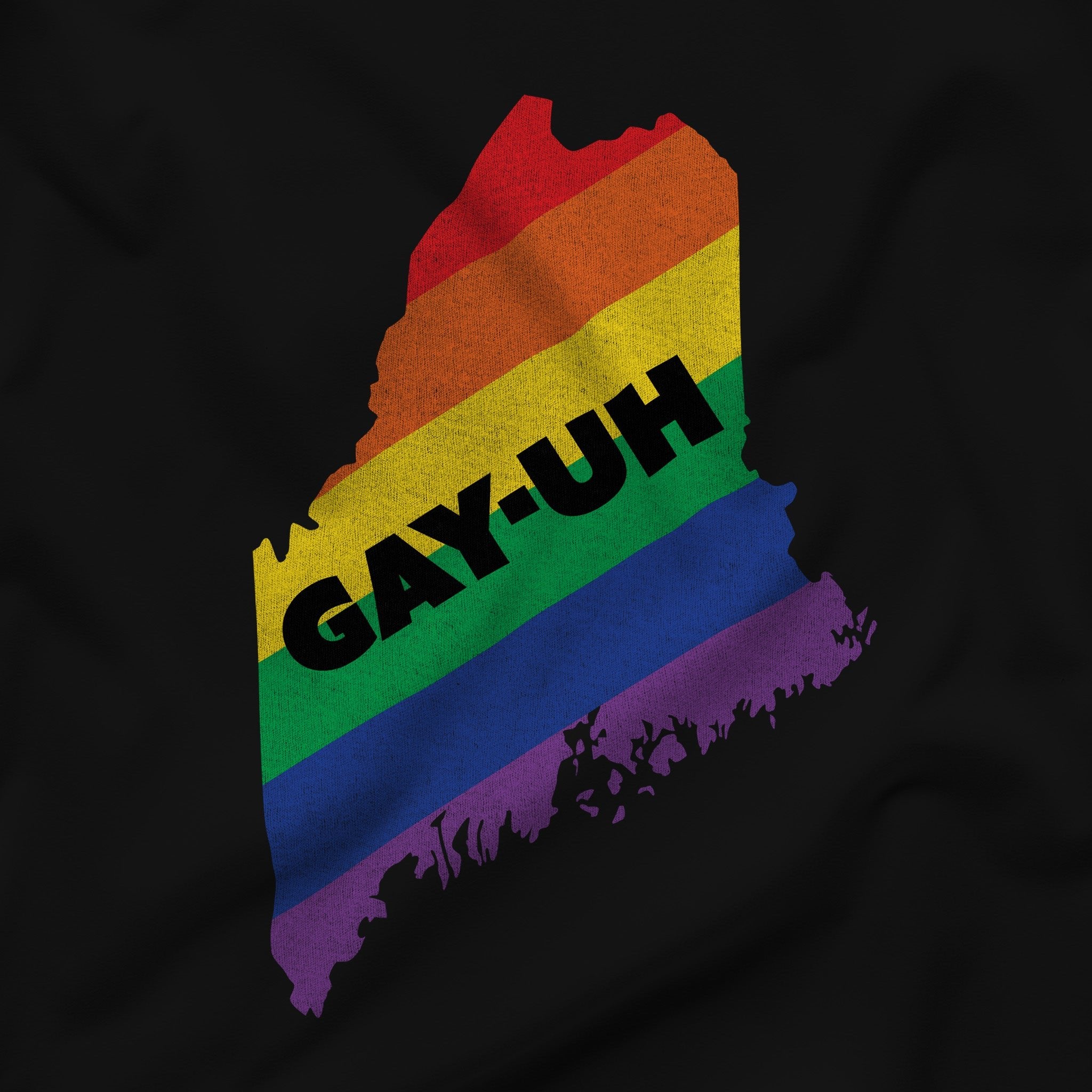 "Gay-Uh" Gay Maine Tank Top – A Summer Salute to Maine Pride! - Hunky Tops #color_Black