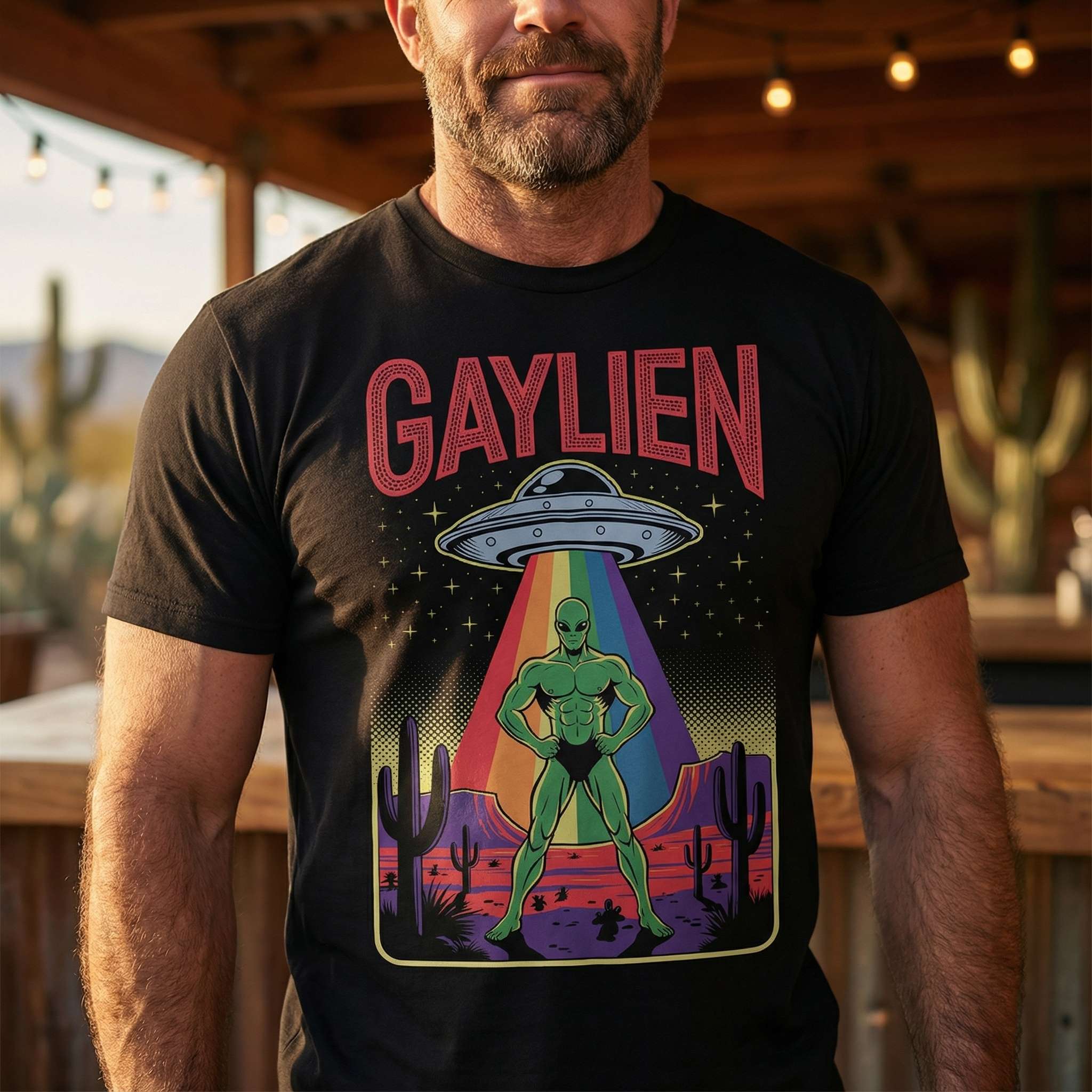 GAYLIEN T-Shirt - Hunky Tops #color_Black