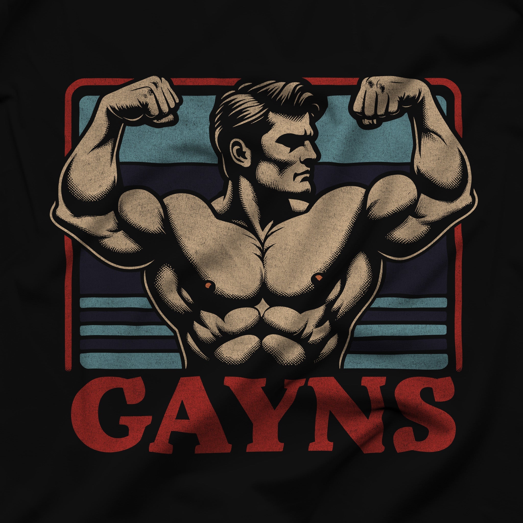 Gayns Powerlift Tee – Showcase Your Strength - Hunky Tops #color_Black