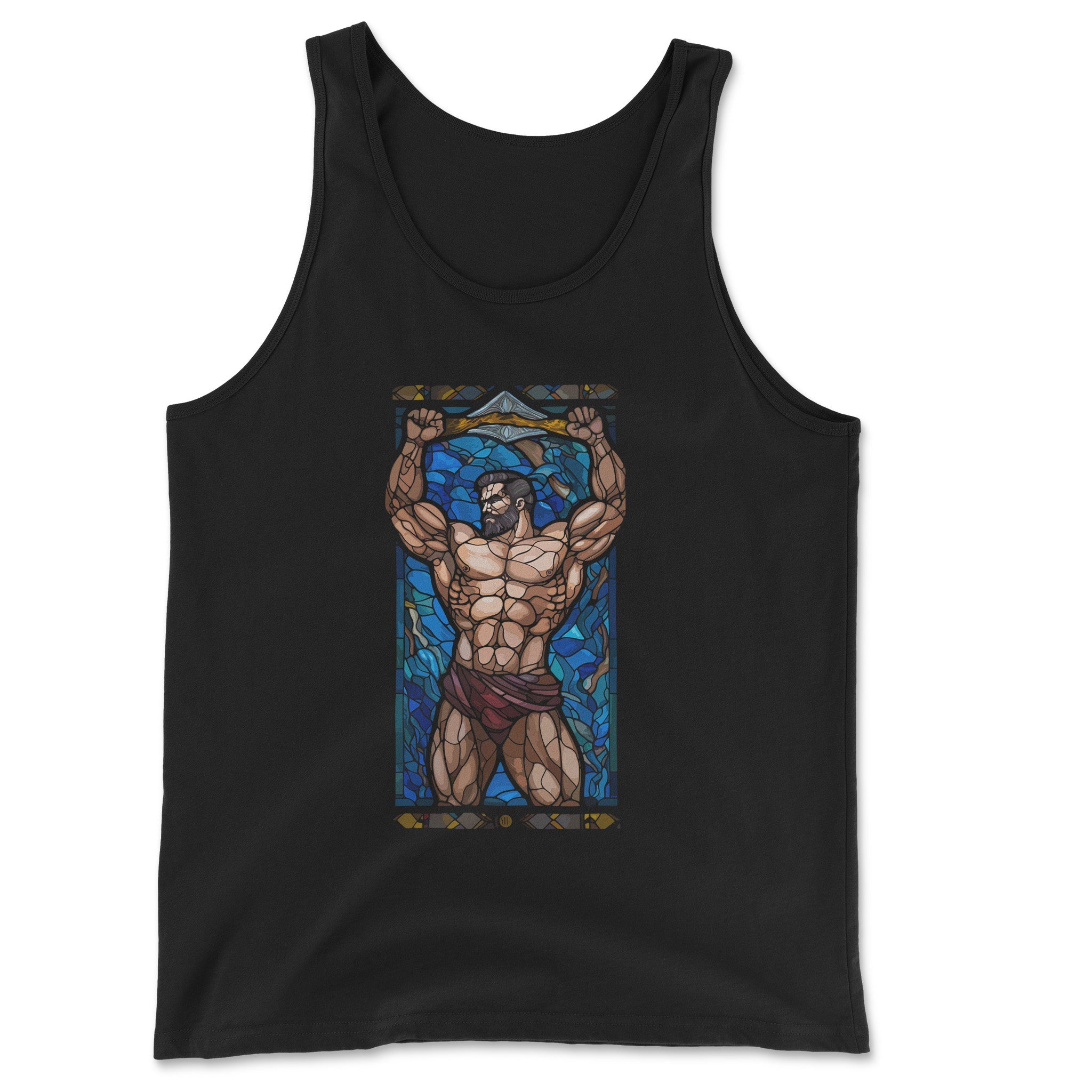 Glorious Glass Muscle Tank – Adorn Yourself in Artistry - Hunky Tops #color_Black