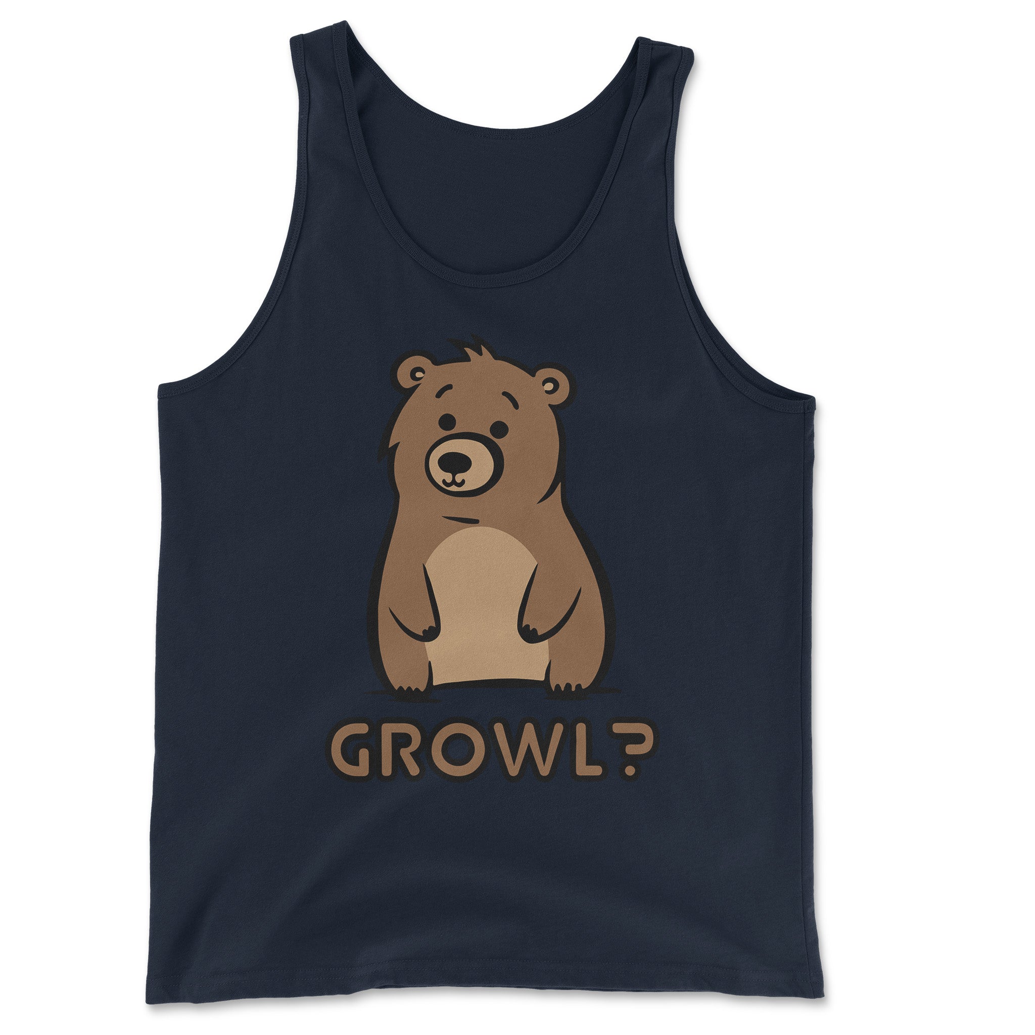 "Growl Bear" Expressive Tank Top - Hunky Tops #color_Navy