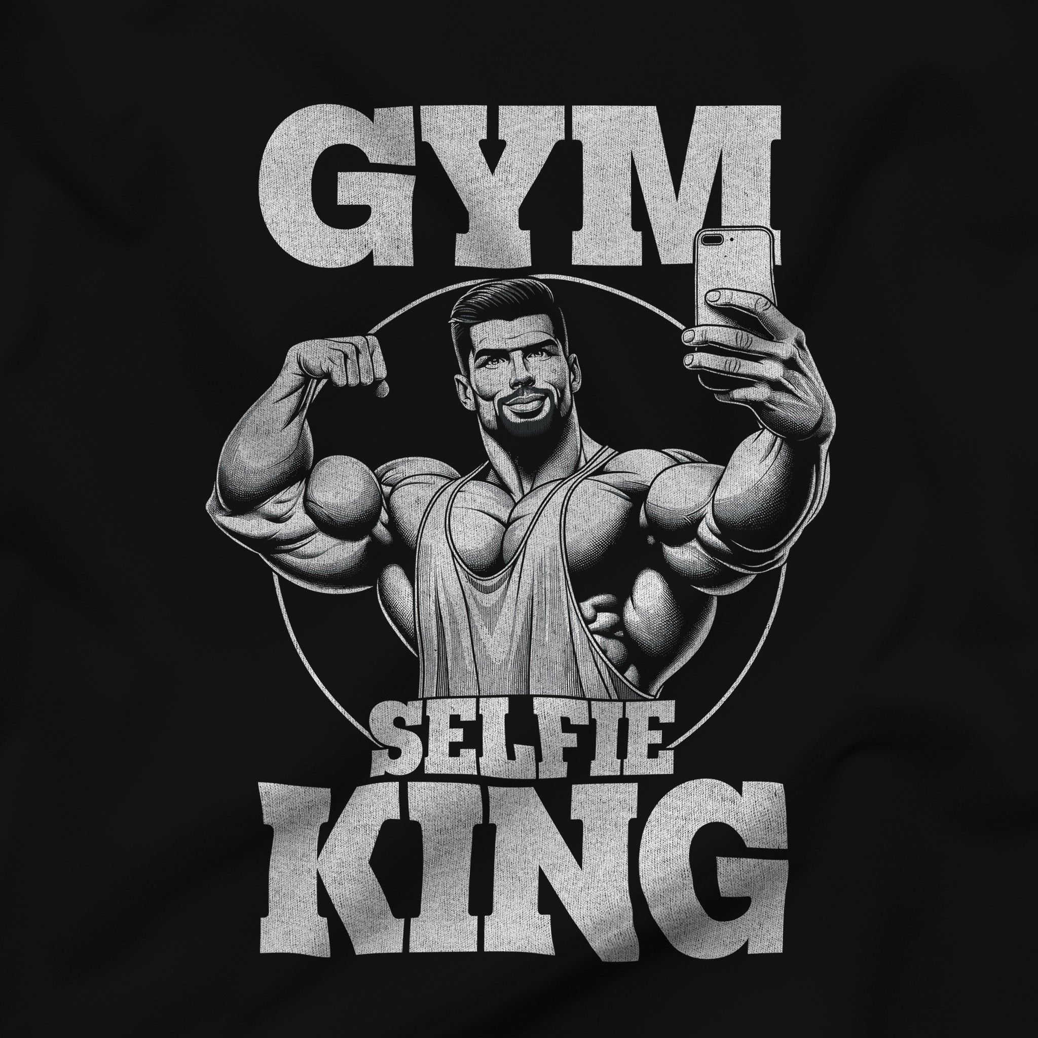 "Gym Selfie King" Tank Top - Hunky Tops #color_Black
