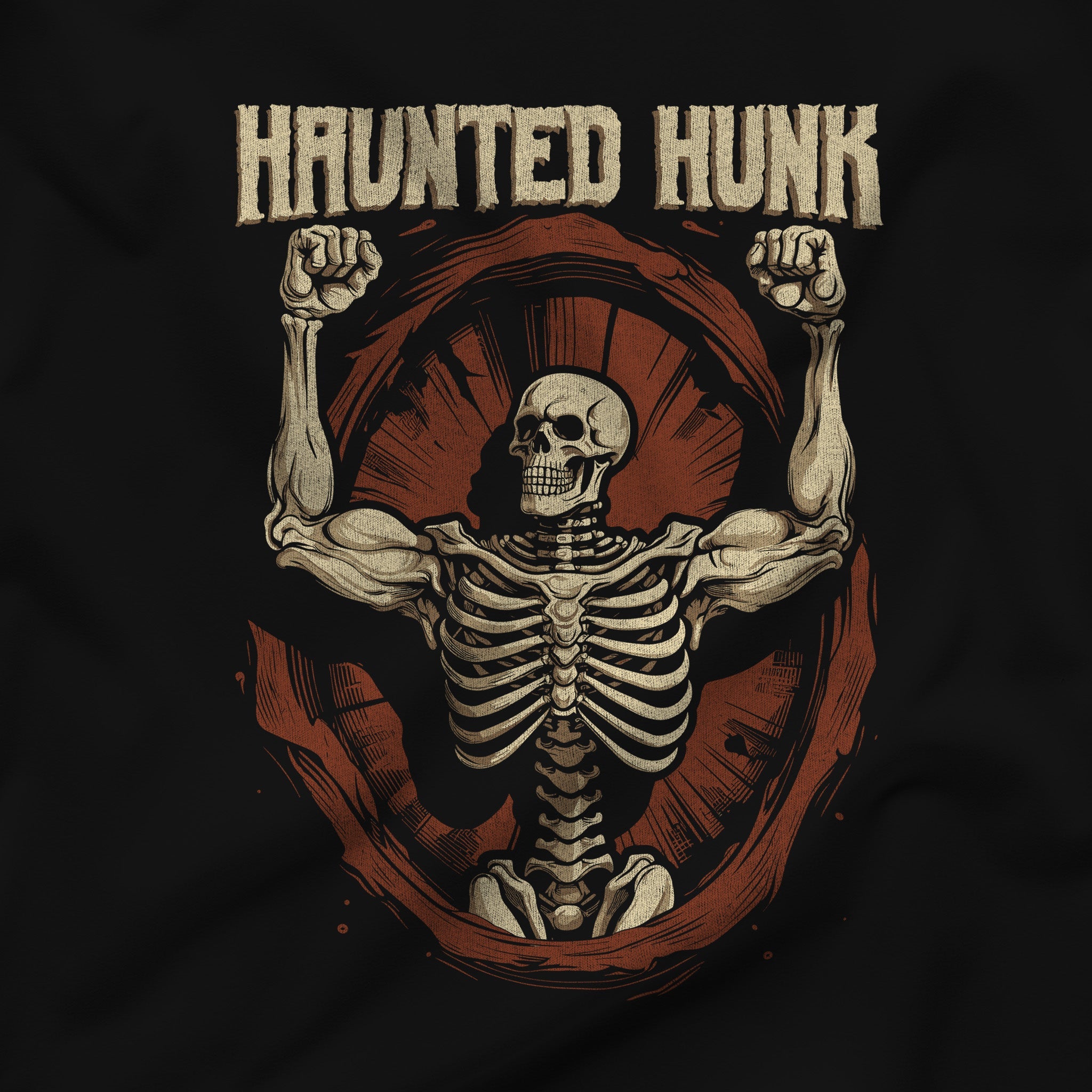 "Haunted Hunk" - Gay Halloween Skeleton Flexing Tank Top - Hunky Tops #color_Black