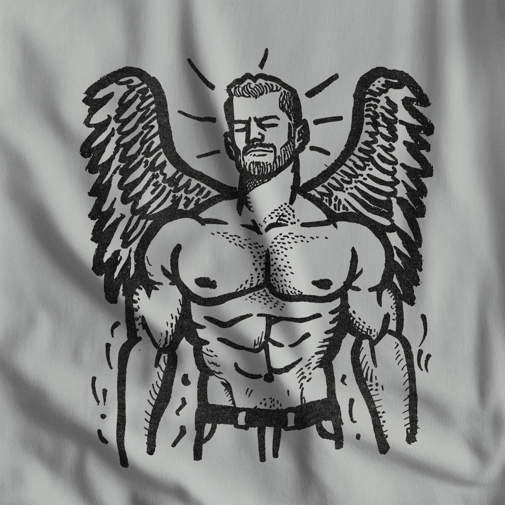 Heavenly Hunk Angel T - Shirt - Hunky Tops #color_Silver