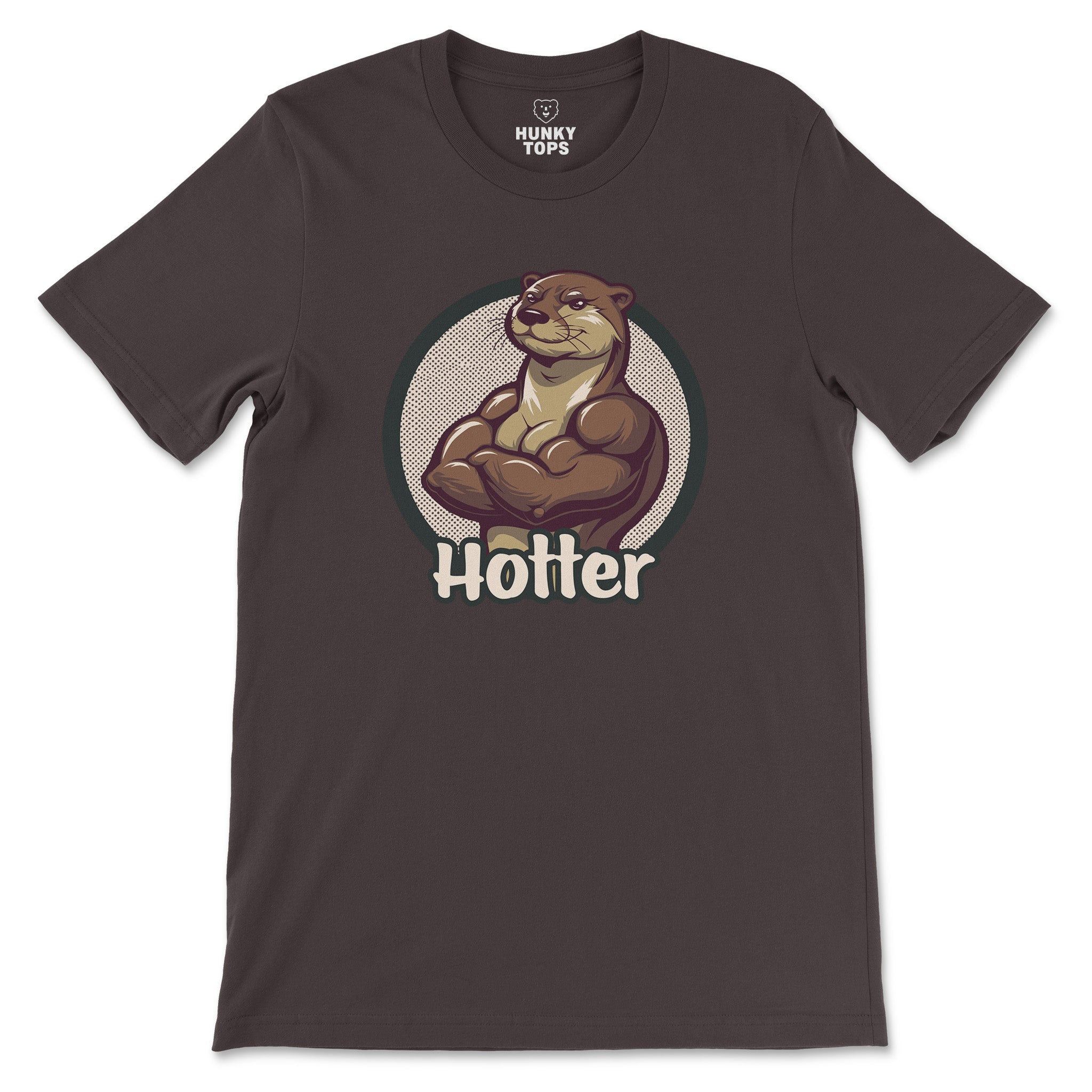 Hotter Muscular Otter T - Shirt - Hunky Tops #color_Brown