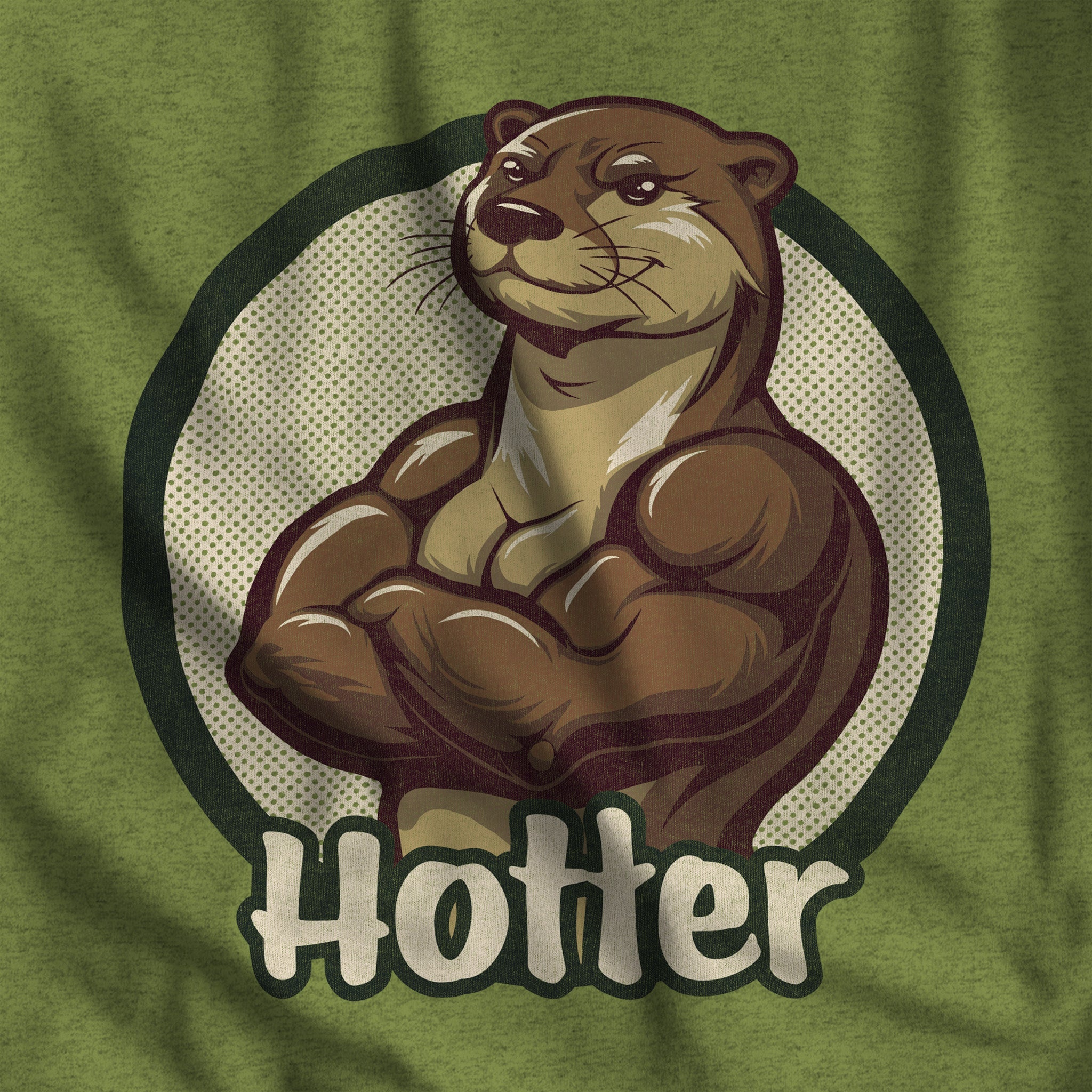 Hotter Muscular Otter T - Shirt - Hunky Tops #color_Heather Green
