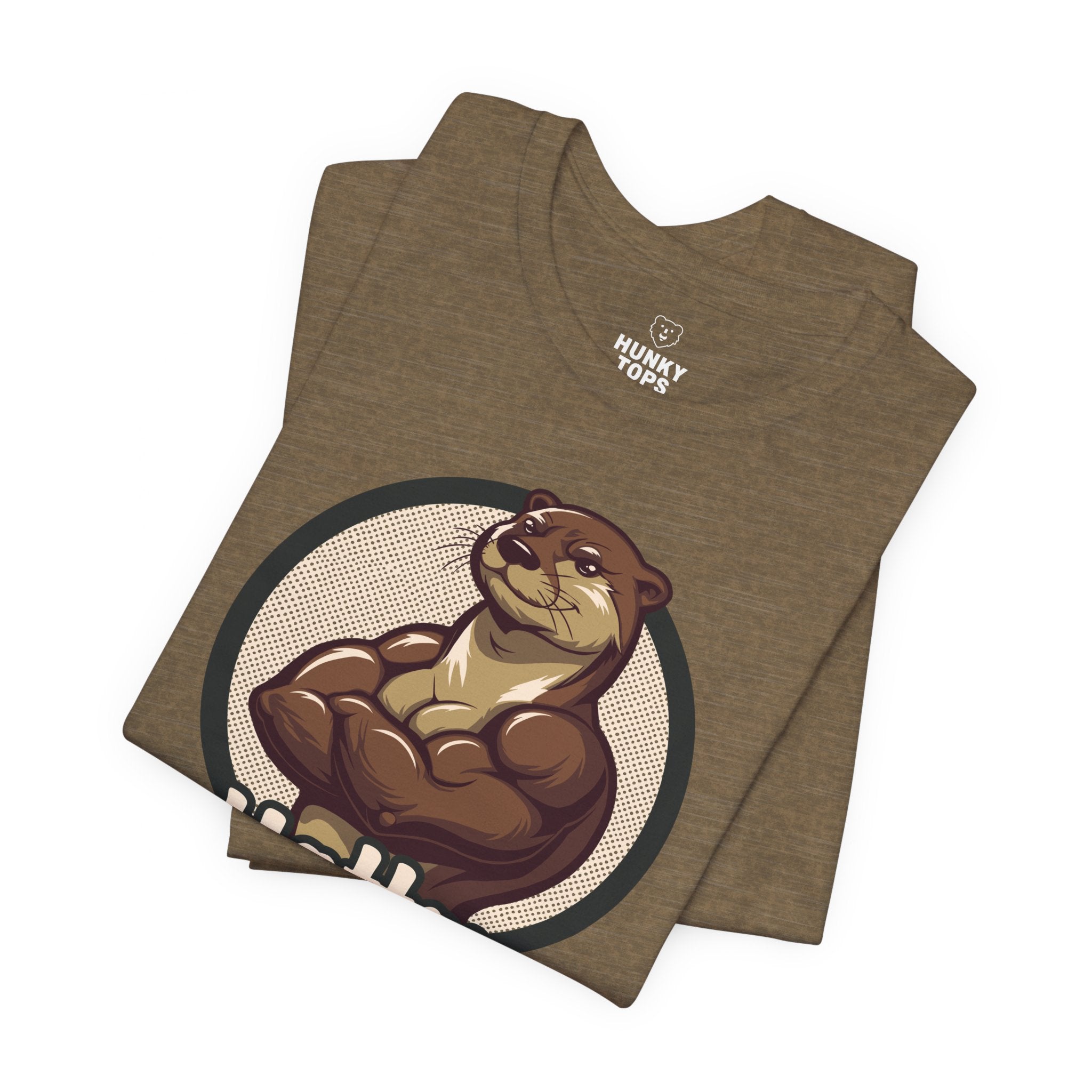 Hotter Muscular Otter T - Shirt - Hunky Tops #color_Heather Olive