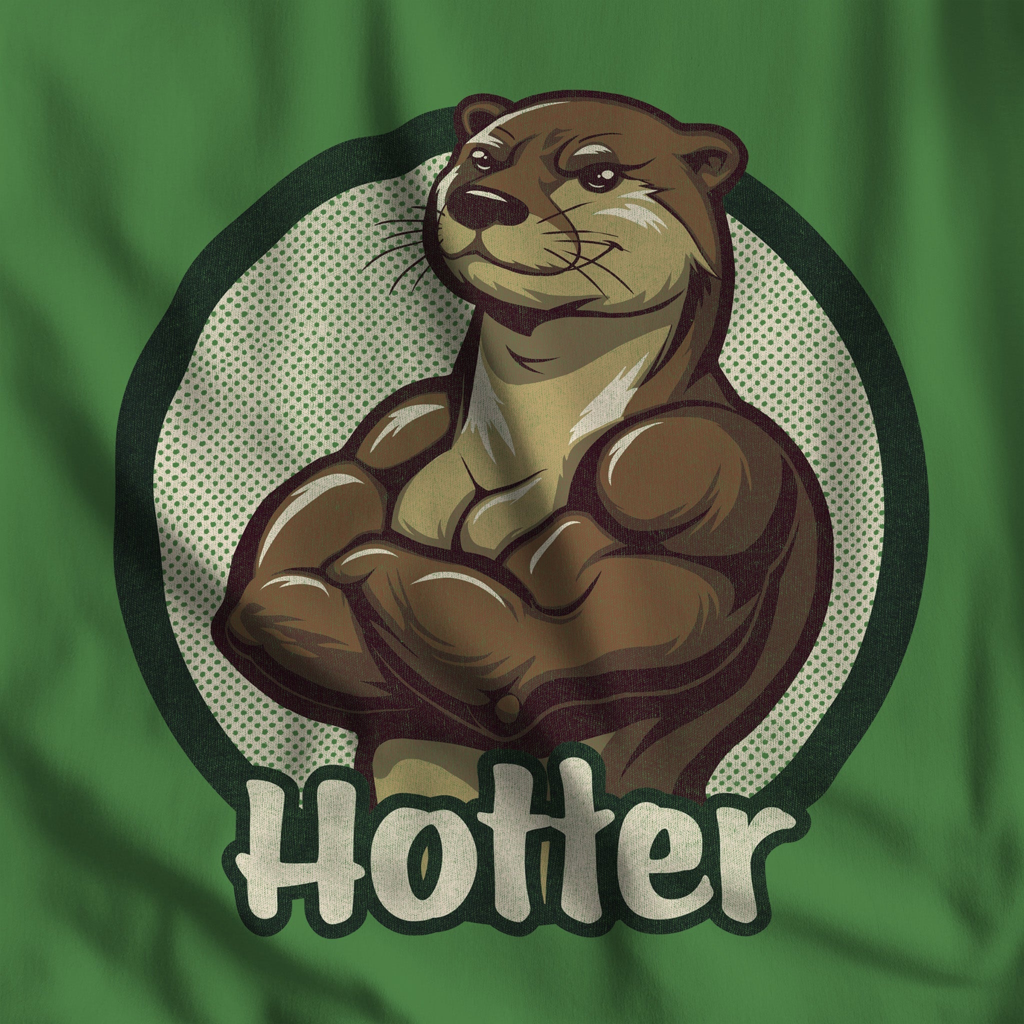 Hotter Muscular Otter T - Shirt - Hunky Tops #color_Leaf