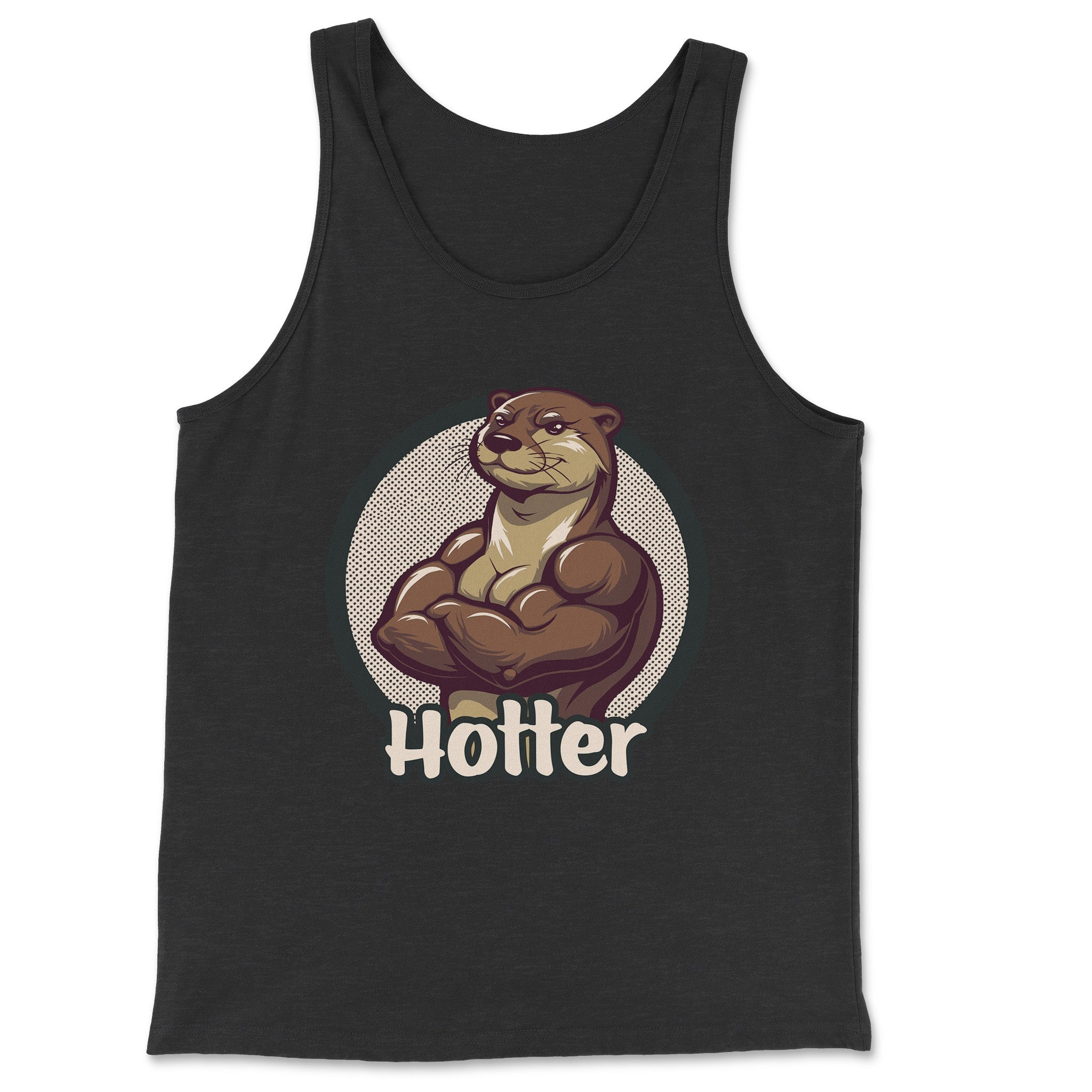 Hotter Muscular Otter Tank Top - Hunky Tops #color_Charcoal Black TriBlend
