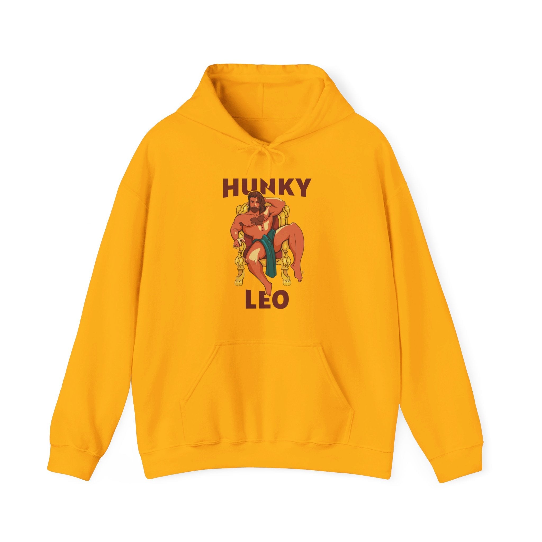 Hunky Leo Hoodie by Axeish Guy - Hunky Tops #color_Gold