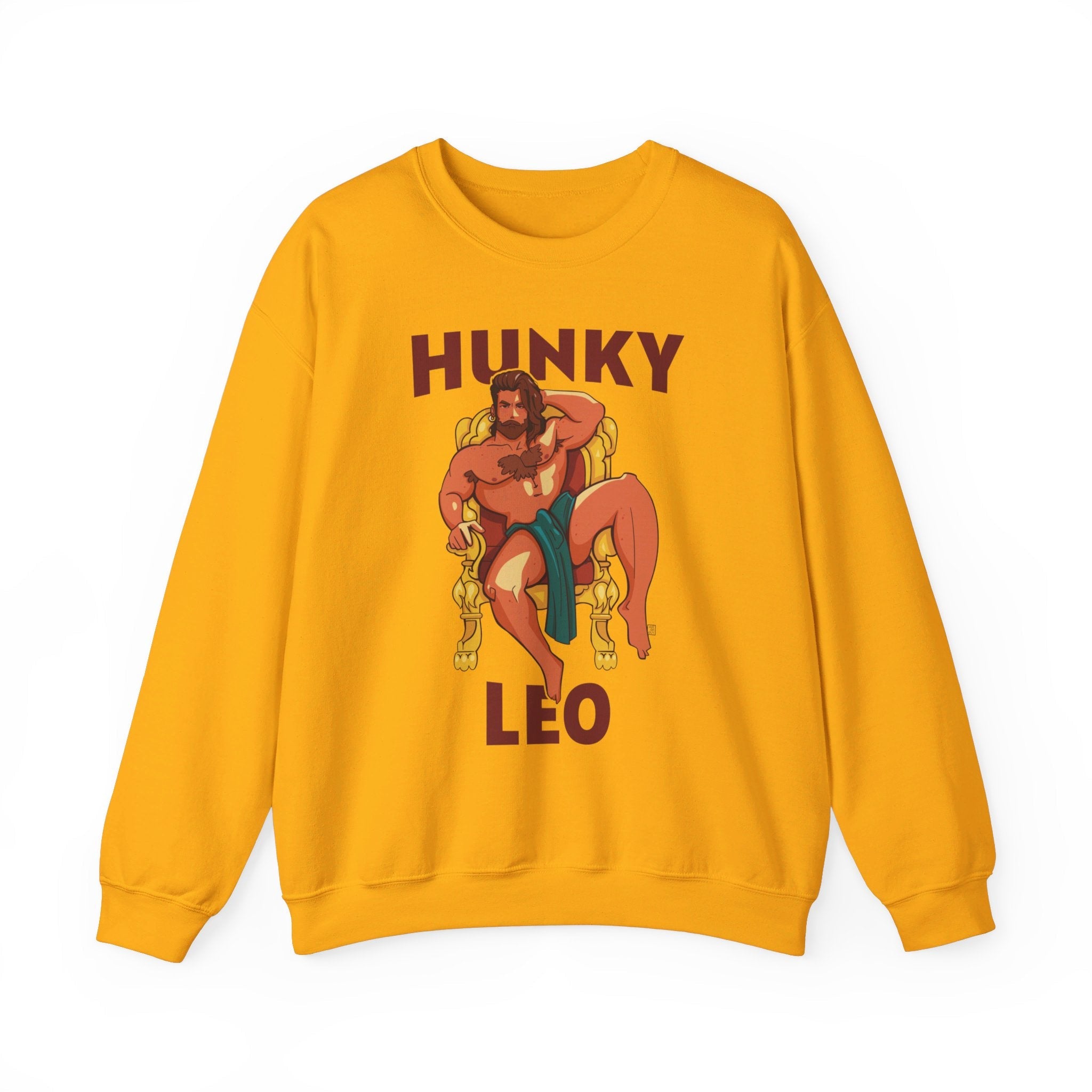 Hunky Leo Hoodie by Axeish Guy - Hunky Tops #color_Gold